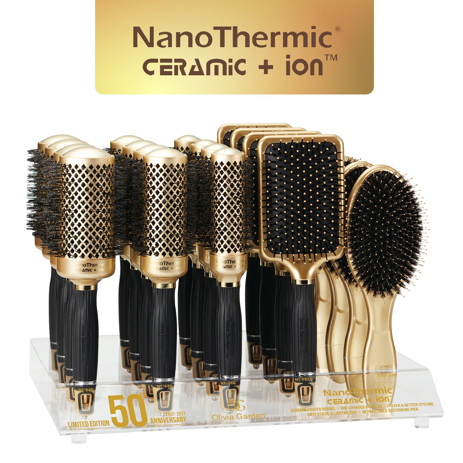 Olivia Garden Ceramic + Ion Nano Thermic Styler Hair Brush