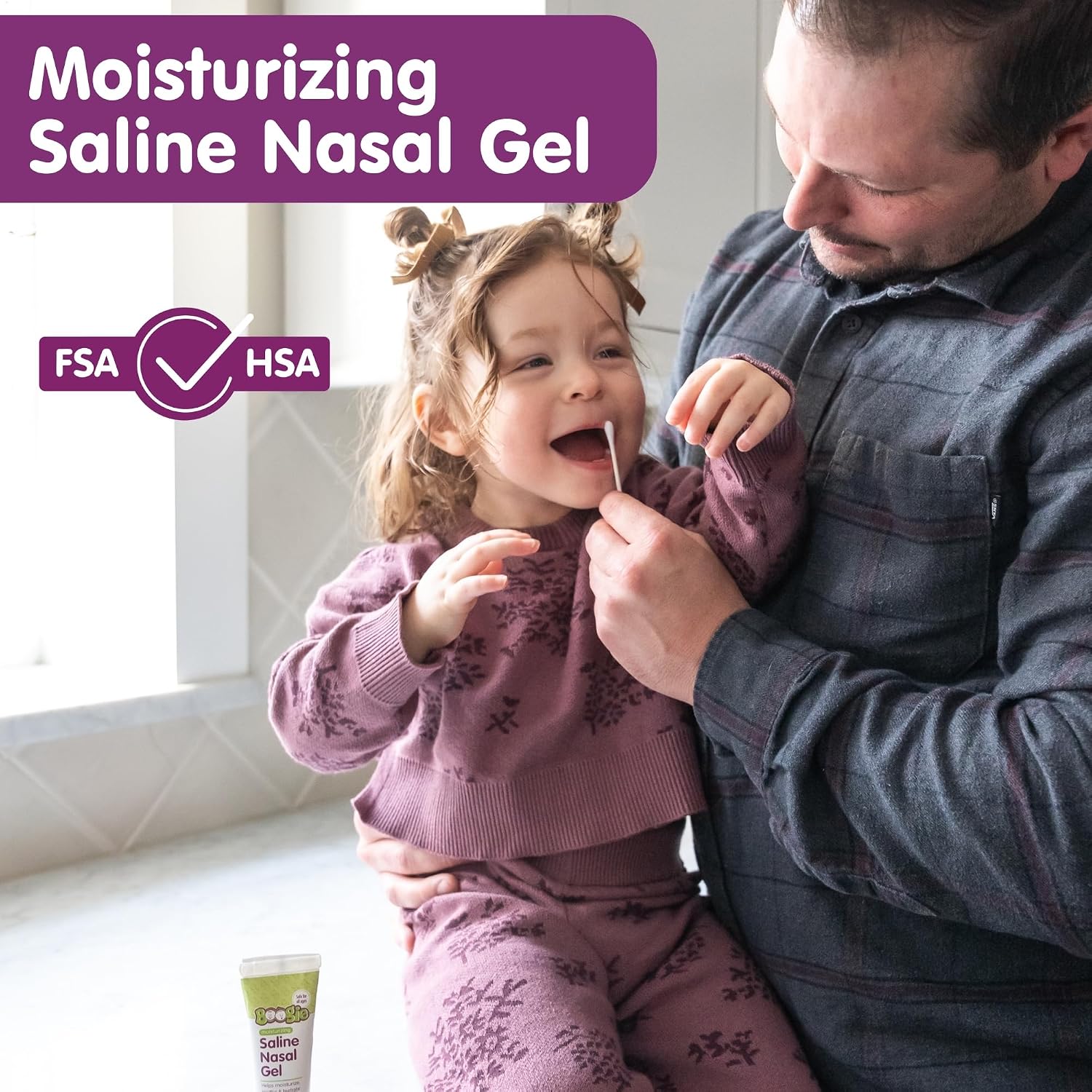 Boogie Moisturizing Saline Nasal Gel for Babies & Kids - 1 oz (3 Pack) | Fragrance Free - Drug-Free Formula - Made with Aloe and Natural Saline - Soothes and Hydrates Dry or Irritated Noses