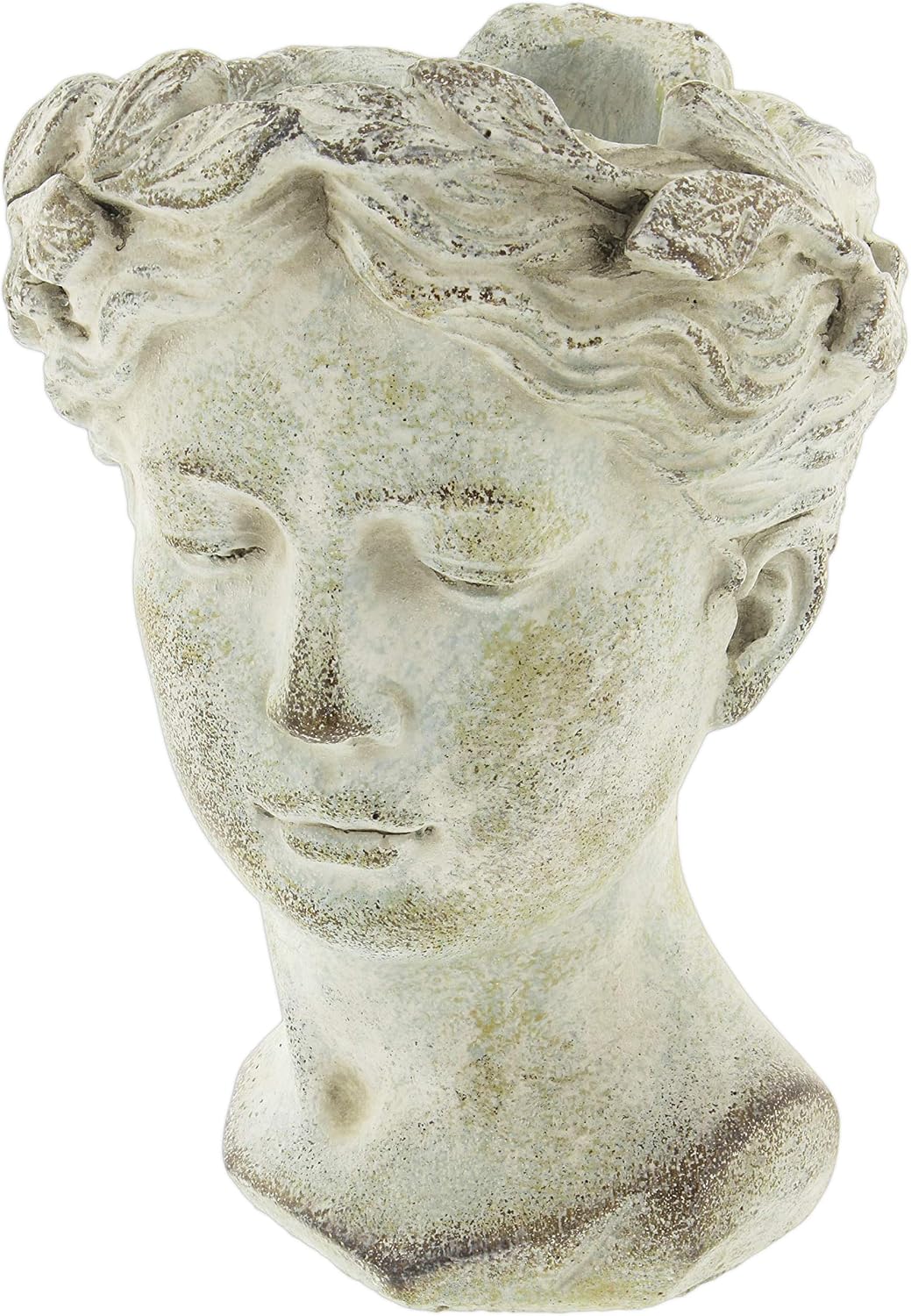 Greek/Roman Style Female Statue Head Cement Planter (Style 1)