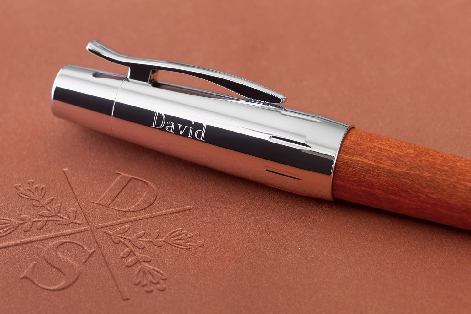 Faber-Castell e-motion Fountain Pen, Wood and Chrome Brown - Fine