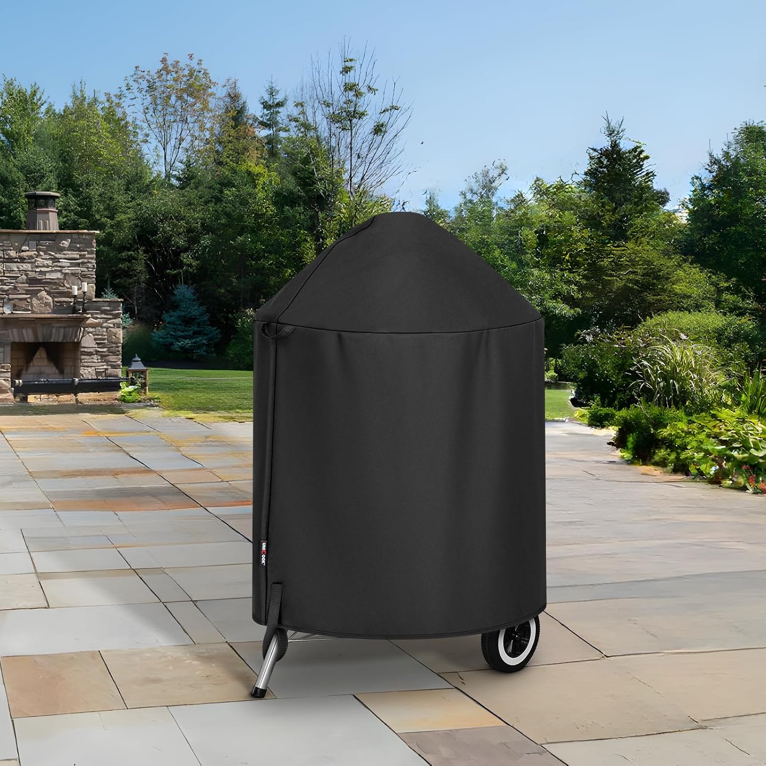 Unicook Round Smoker Cover 30 Inch, Heavy Duty Waterproof Charcoal Kettle BBQ Grill Cover, Fade Resistant Barrel Protector, Fits Weber Char-Griller Akorn Kamado and More, 30" Dia x 36" H