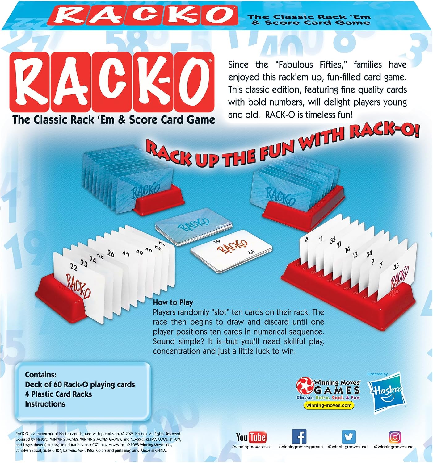 Winning Moves Rack-O Retro Edition, Enjoyed Since the 50's | Classic Tabletop Number Sorting Game, 2-4 Players, Ages 8+