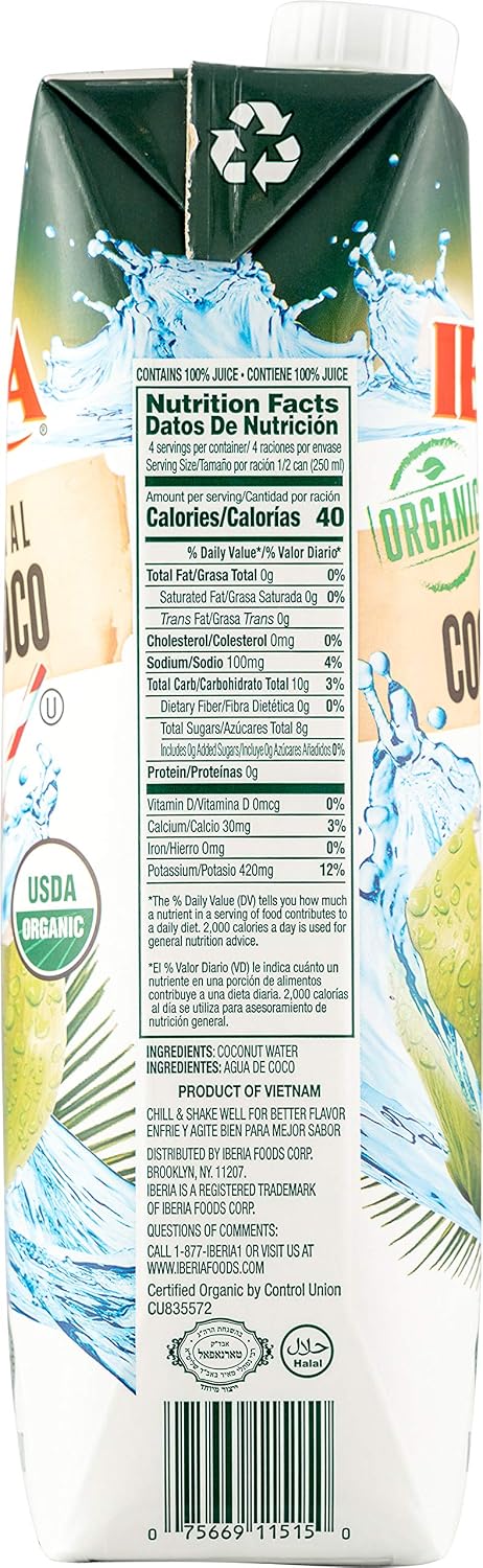 Iberia Organic Coconut Water, 1 Liter