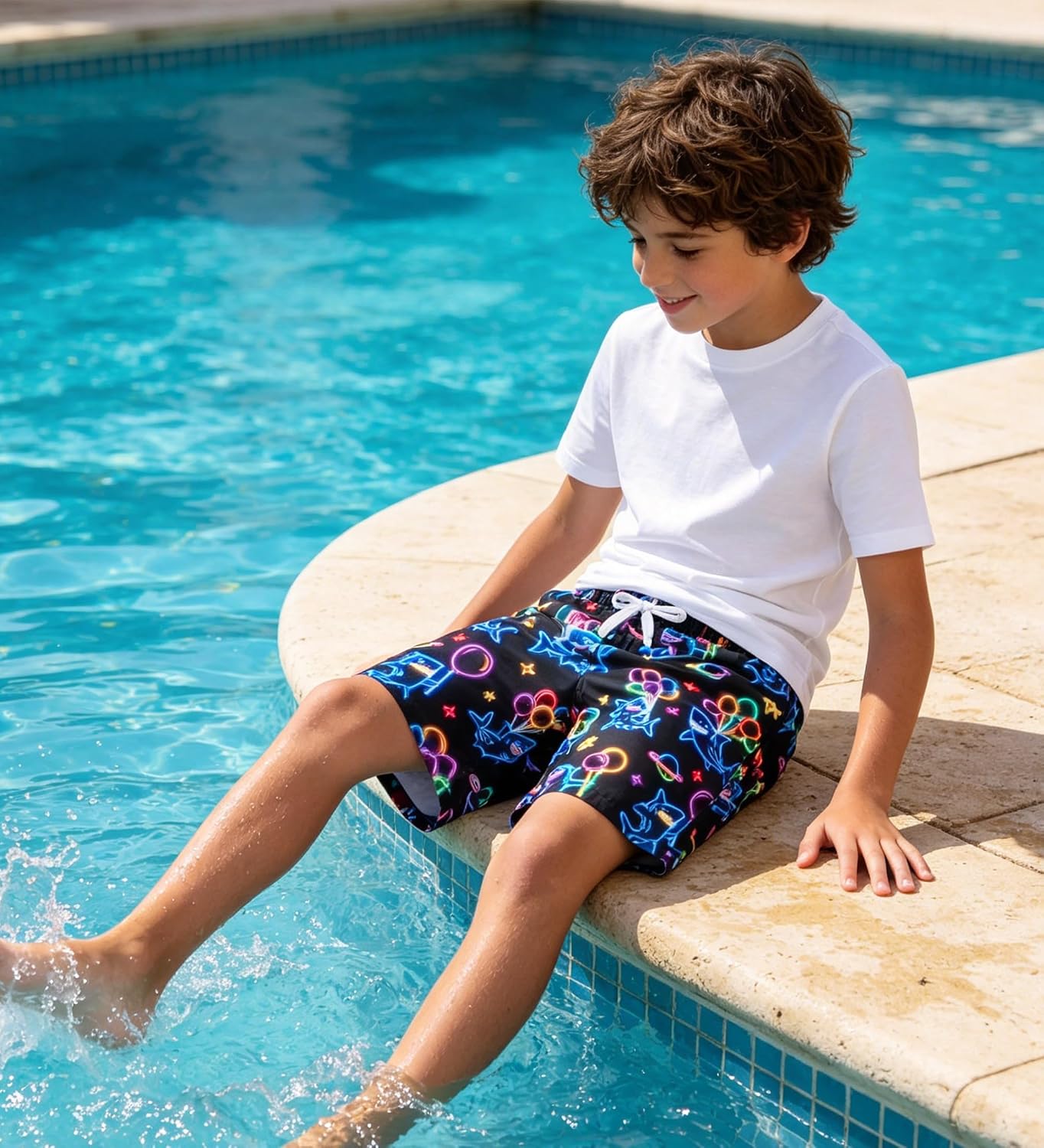 BFUSTYLE Boys Swim Trunks Mesh Lining Kids Bathing Suit 5-14 Years Shorts
