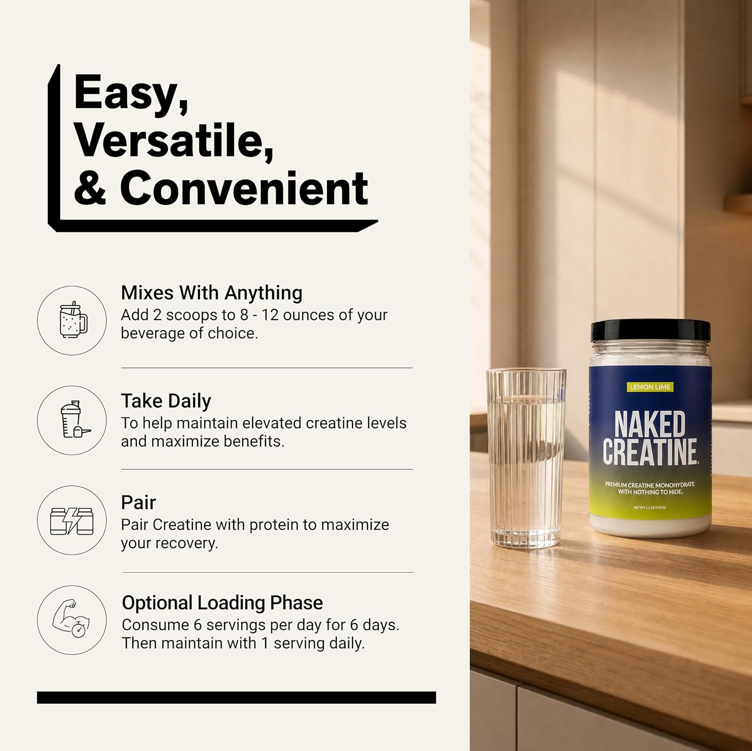 NAKED Pure Micronized Creatine Monohydrate – 200 Servings, 1,000g Bulk – NSF Certified, Vegan, Non-GMO, Gluten & Soy Free - Muscle Building, Strength Training, Gym & Fitness Supplement