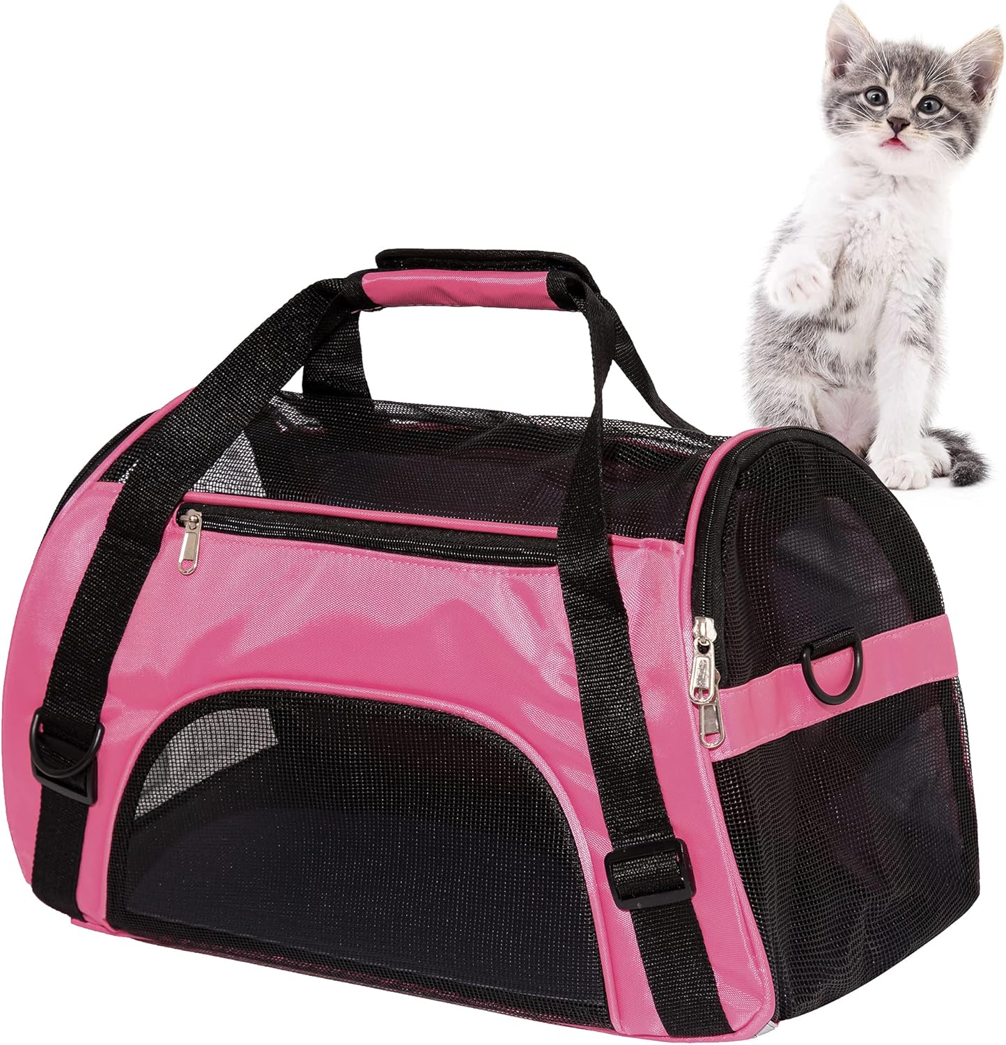 MuchL Cat Carrier for Cats Soft-Sided Travel Pat Carrier for Cat with Wooden Padding Board Airline Approved Lightweight Comfortable Cat Bag for