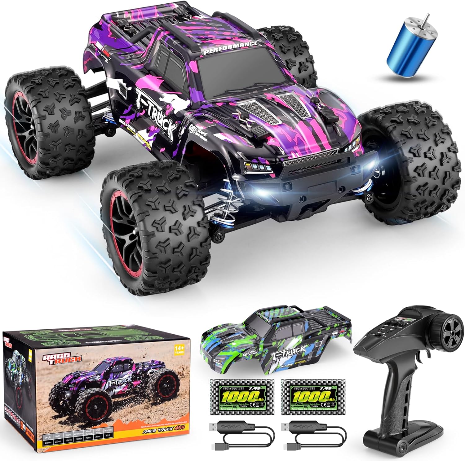 HAIBOXING 18859A 1/18 Brushless Fast RC Cars 4WD Off-Road Truck All Terrain | Fast Remote Control Truck 48 KM/H Speed for Adults and Kids
