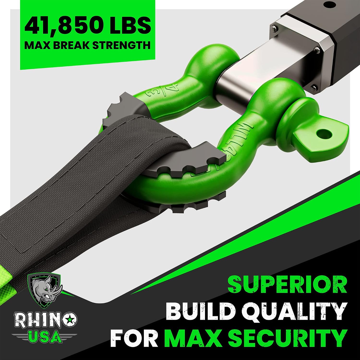 Rhino USA D Ring Shackles (2-Pack) - 41,850lb Break Strength