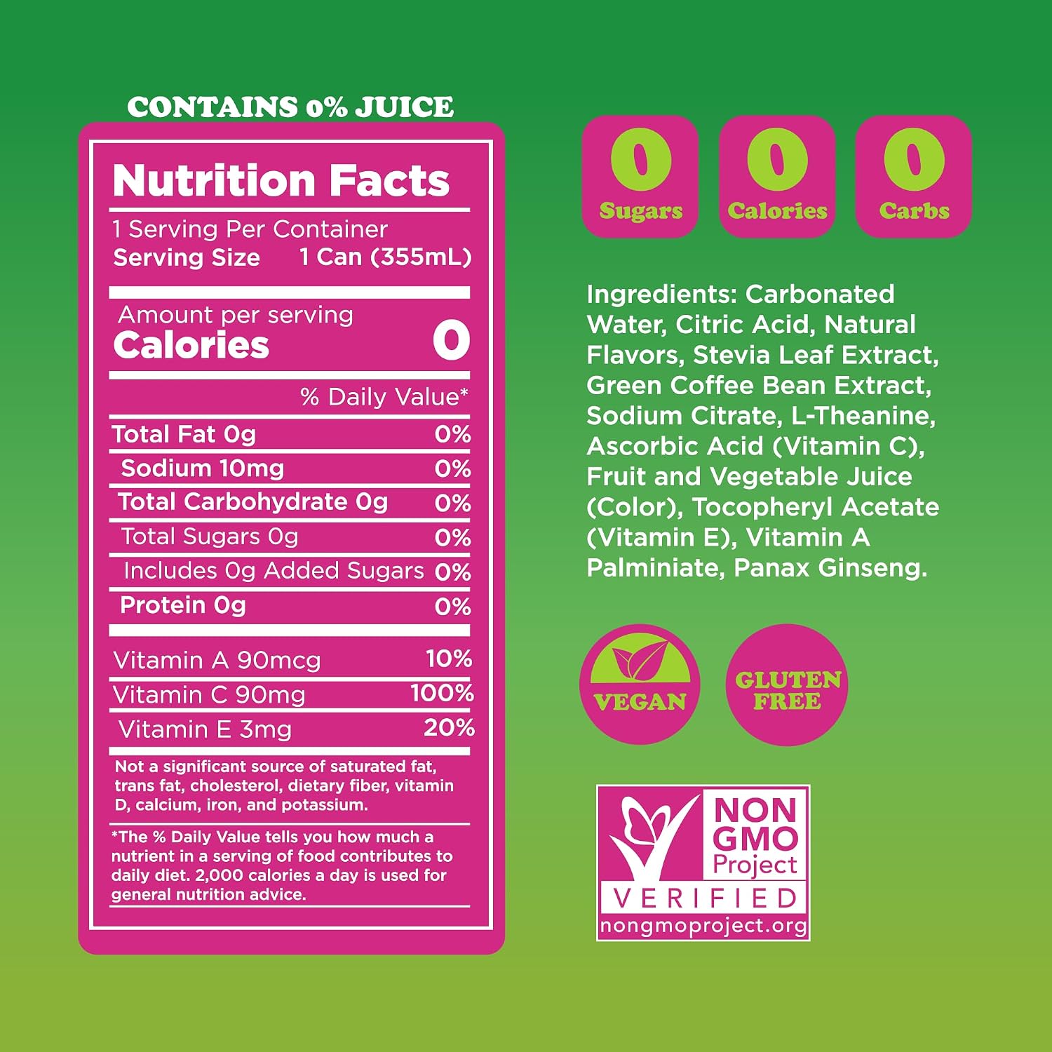 FEEL Variety Pack – Zero Sugar Sparkling Energy Drink – 3 Flavor Assortment, 140mg Plant-Based Caffeine from Green Coffee Beans + L-Theanine – Vitamin C, Vegan, Non-GMO – 12 Pack (12 Fl Oz Cans)