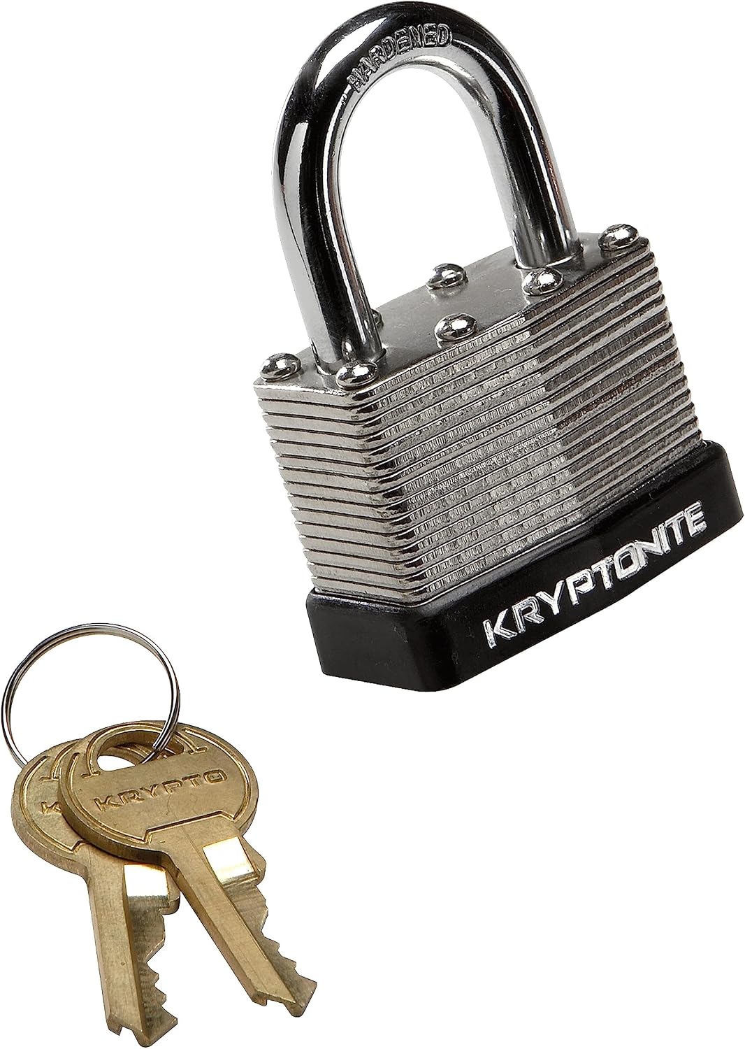 Kryptonite Laminated Steel Key Bike Padlock, Heavy-Duty 44mm Security Lock for Bicycles, Door, Gate, Fence | bike-locks