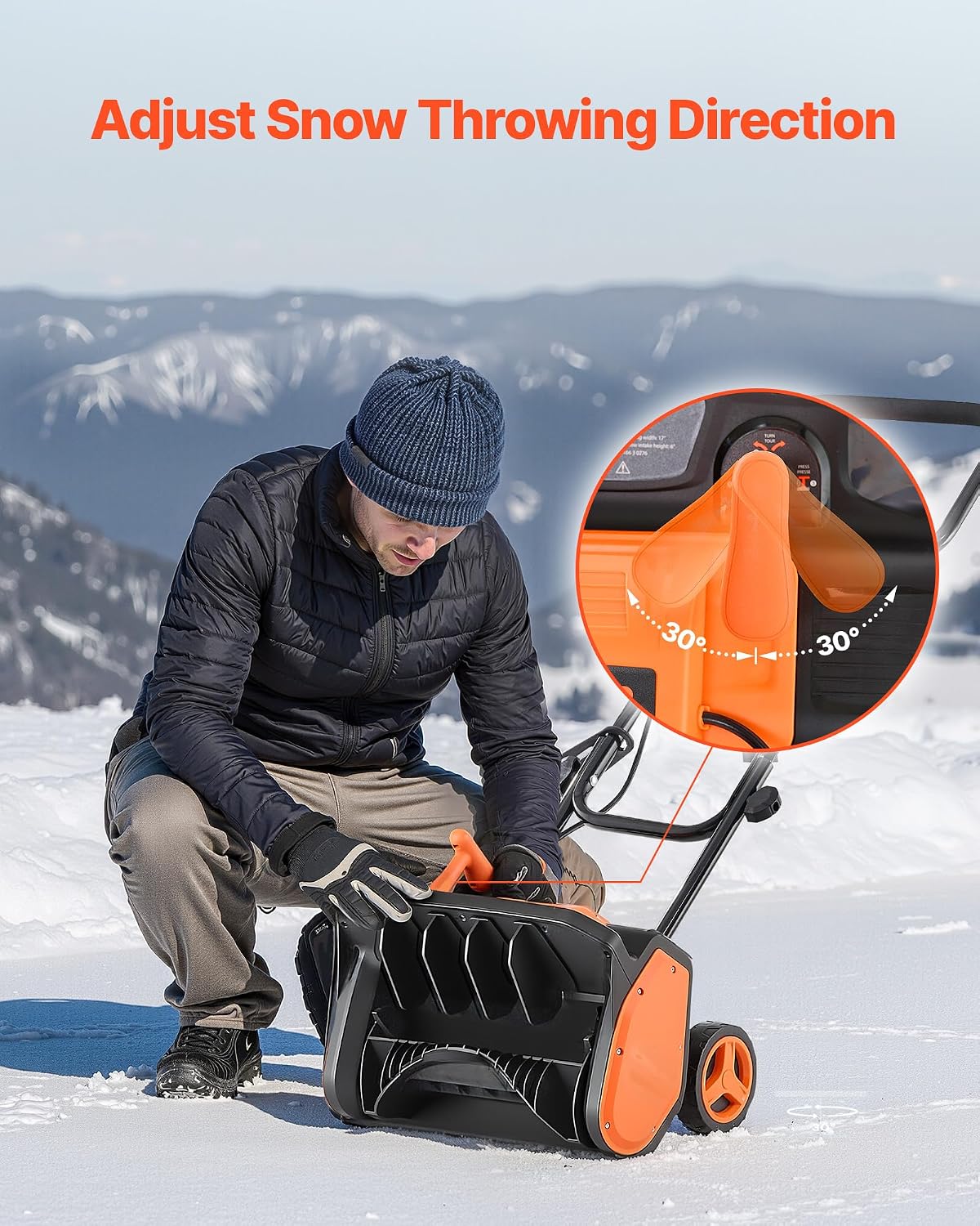 VEVOR Corded Electric Snow Shovel, 12A 17 inch Snow Shovel, 60° Adjustable Chute, 20 ft Throwing Distance, Snowthrower with Dual Safety Switch
