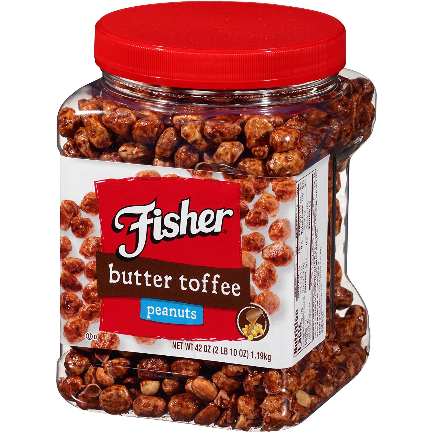 Fisher Snack Butter Toffee Peanuts, 42 Ounces (Pack of 1), No Artificial Colors or Flavors, 100% Recyclable