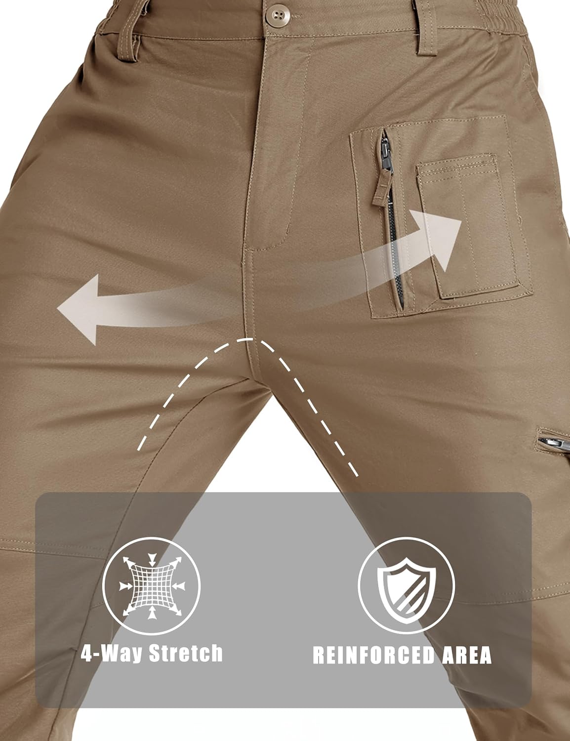 CRYSULLY Mens Tactical Cargo Pants Ripstop Cotton Military Hiking Work