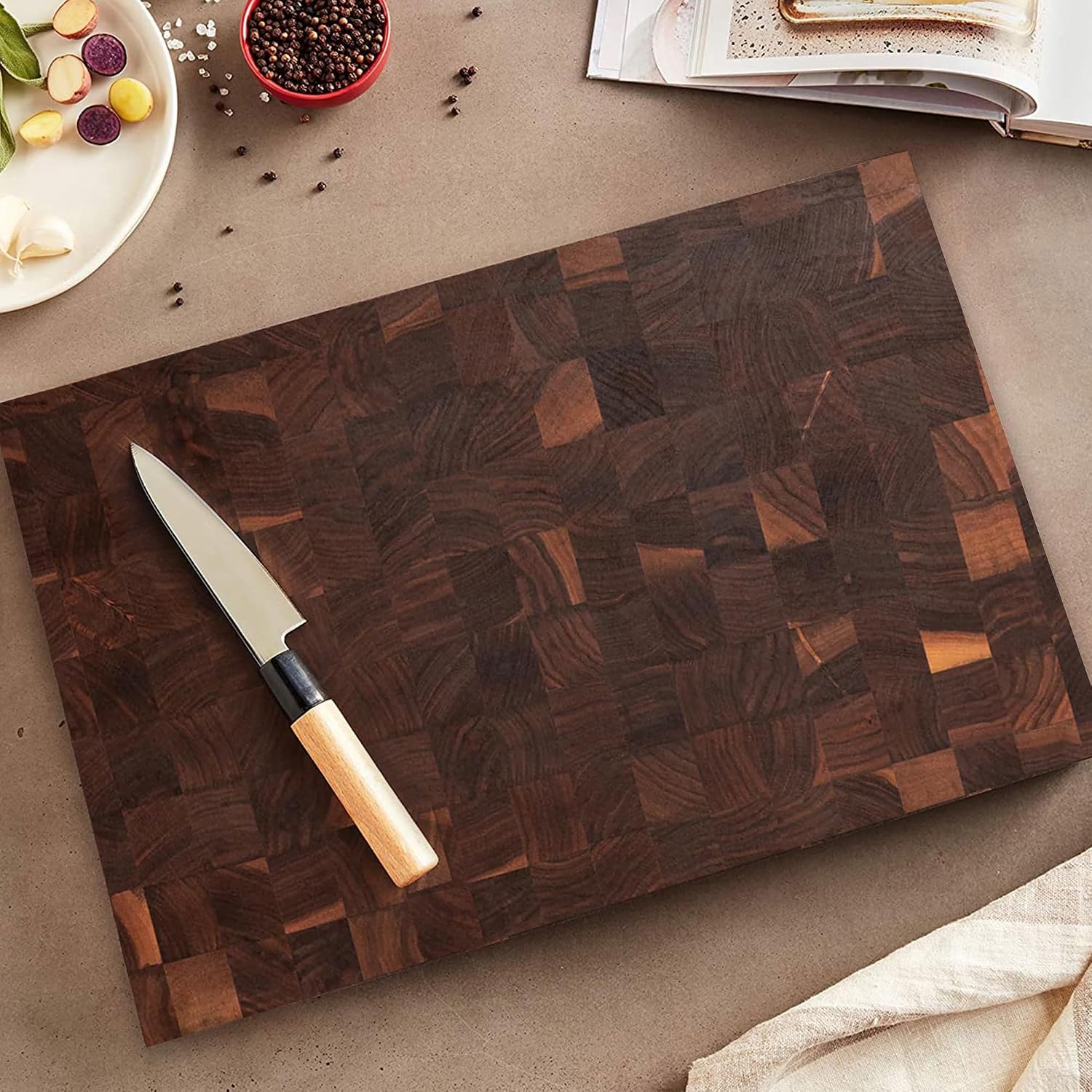 John Boos CCB Series Rectangular Wooden Walnut Cutting Board 18”x12” – 1.75” Thick