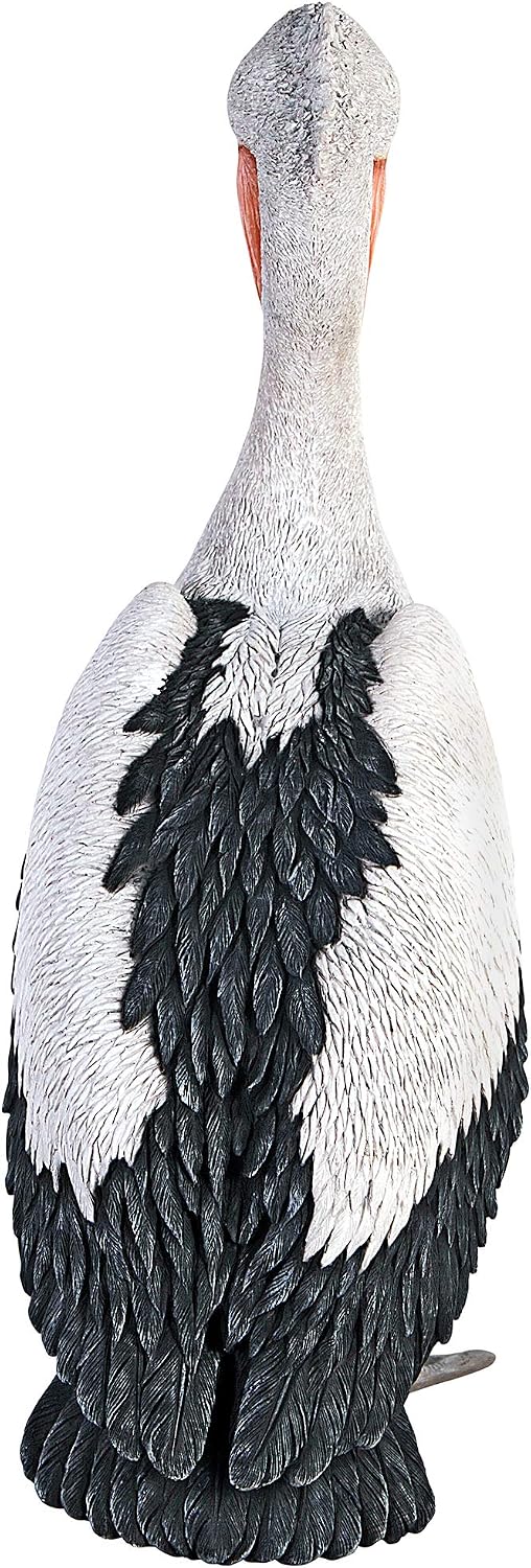 Design Toscano Coastal Decor Ocean's Perch Pelicans Garden Bird Statue, 9 Inch Wide, 24 Inch Tall, Cast Stone Resin, Full Color Finish