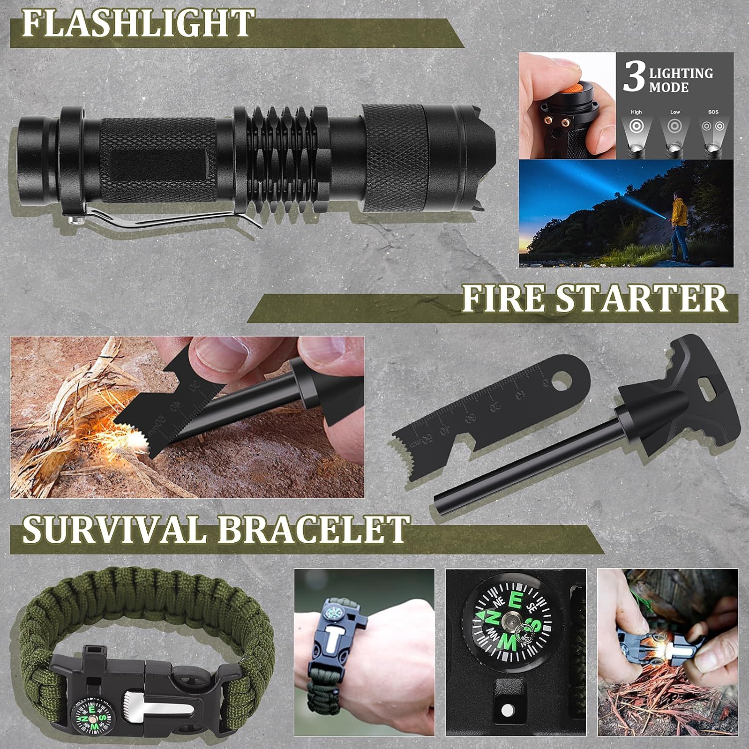 Gifts for Men Fathers Day Dad Husband Boyfriend Him, Survival Kits