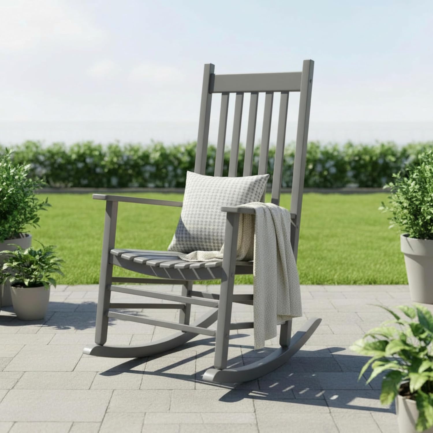 Shine Company 4332WT Vermont Porch Rocker, White (2nd Gen)