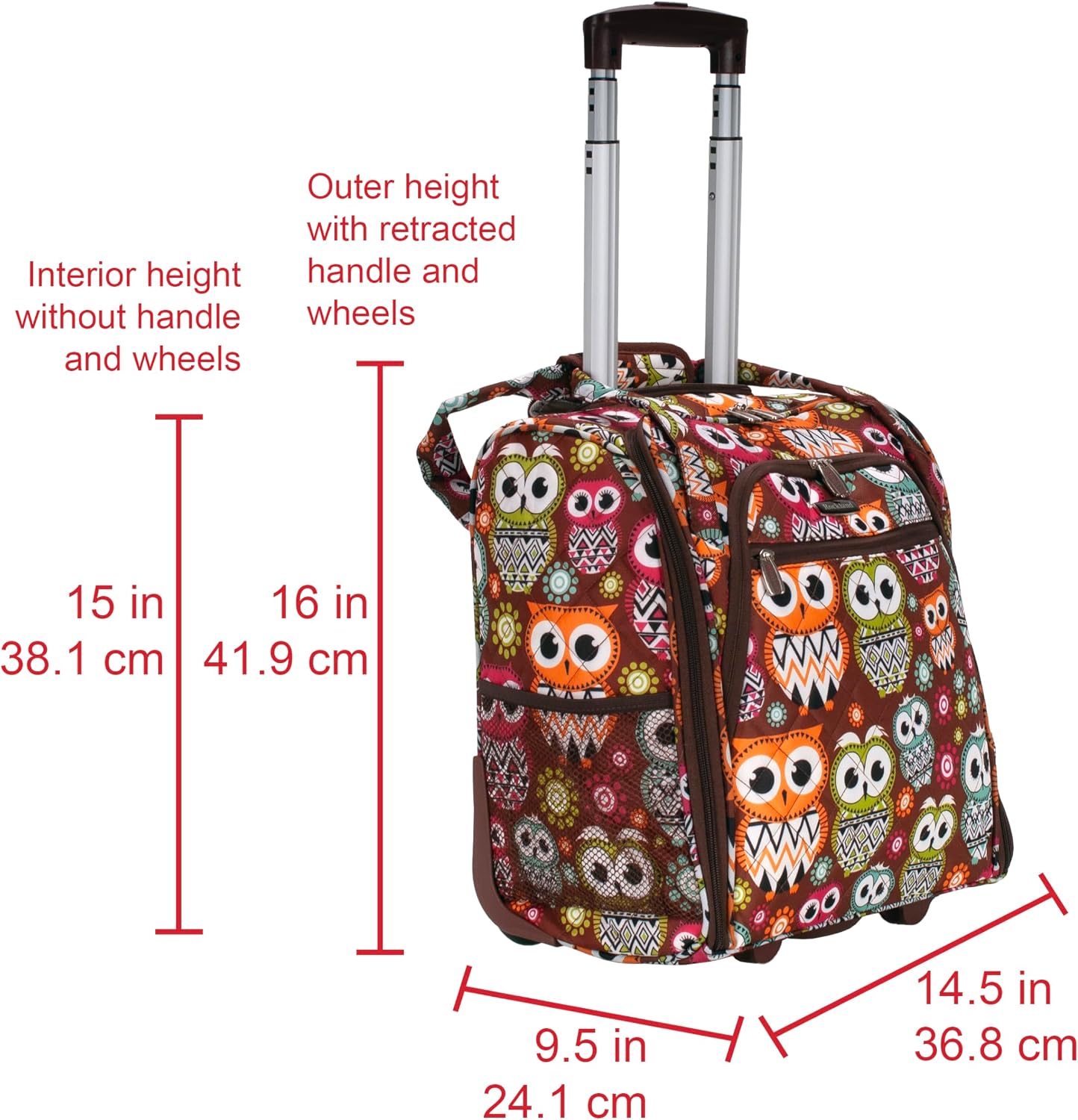 Rockland Melrose Upright Wheeled Underseater Carry-On Luggage, Red