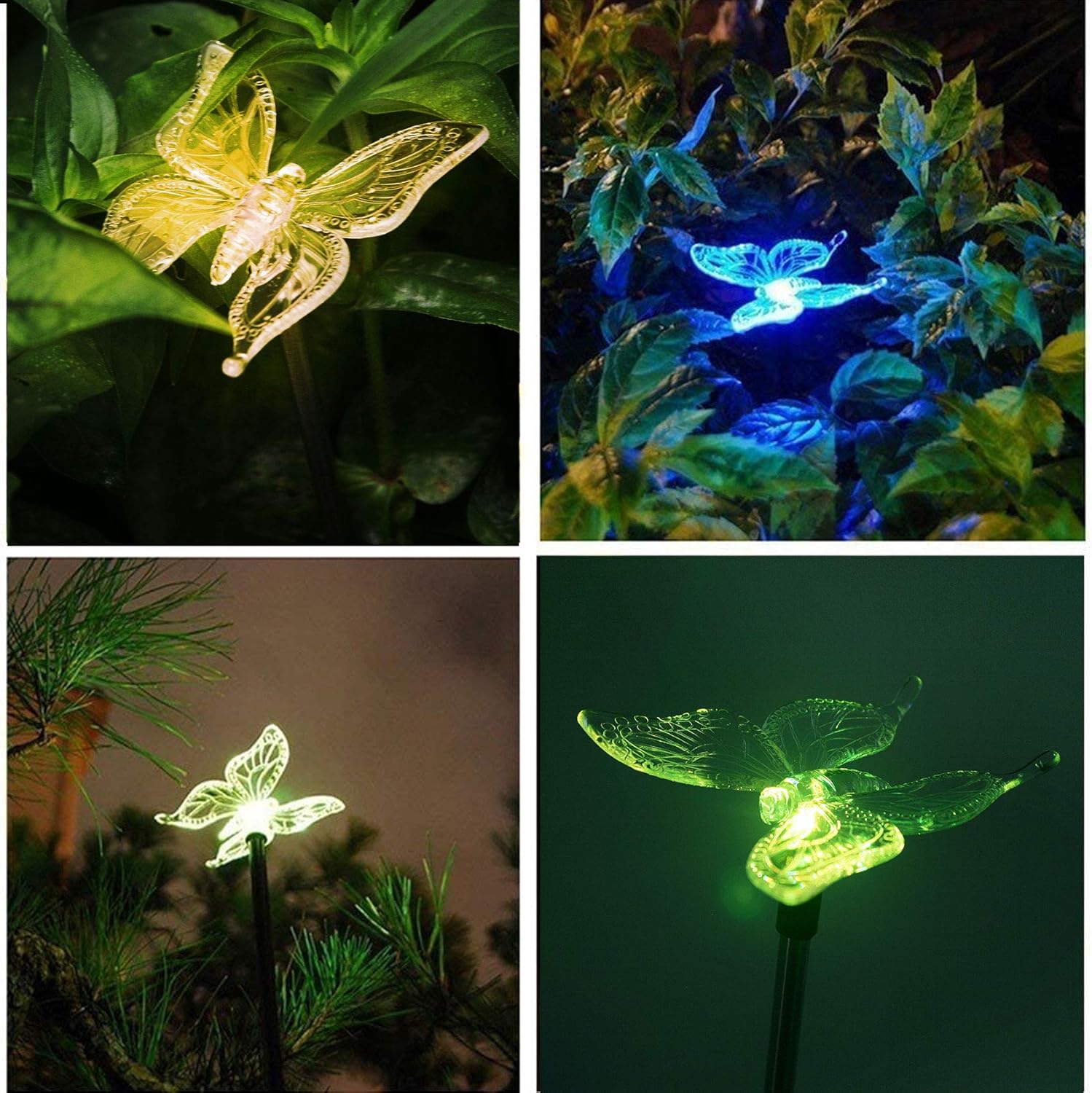 1PCS Waterproof Outdoor Solar Garden Stake Light w Color Charging