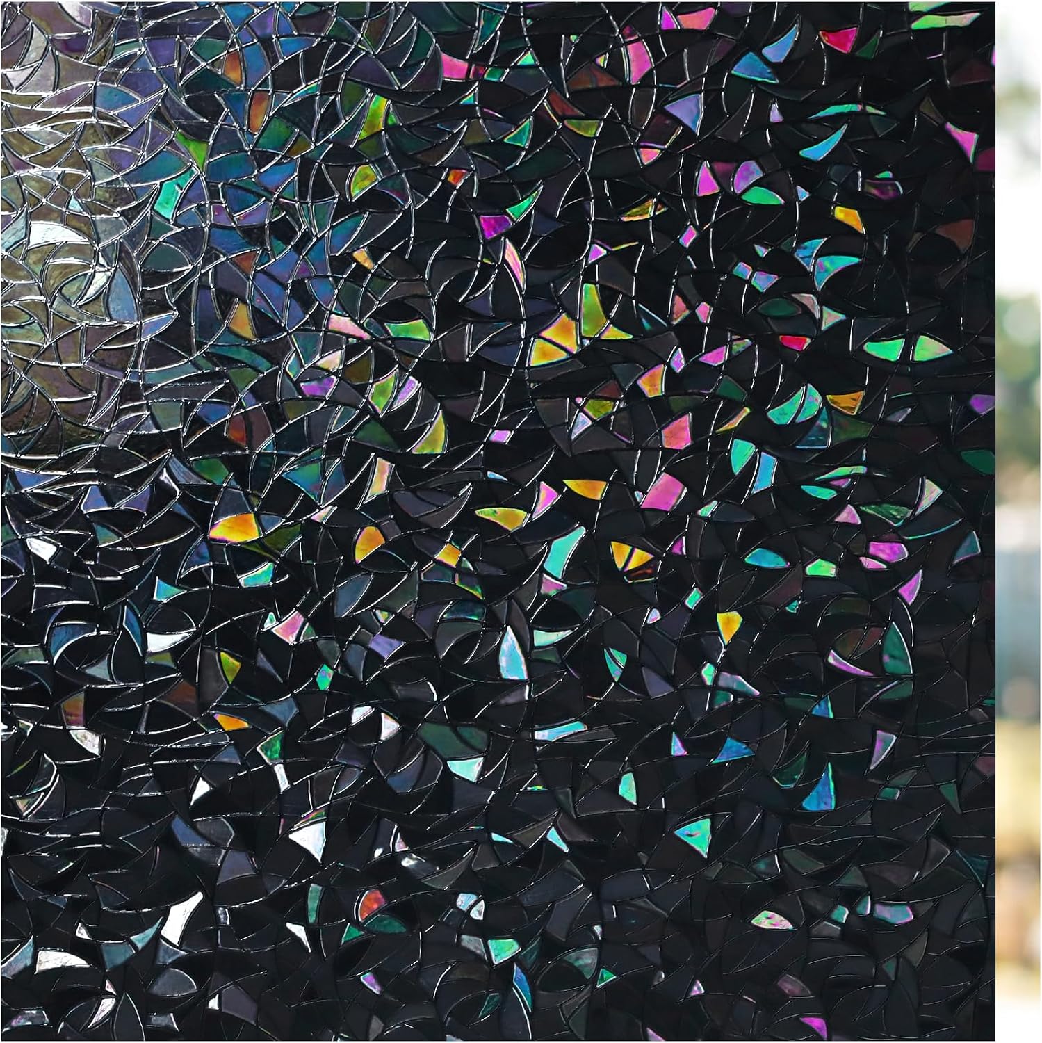 Haton Window Privacy Film, Stained Glass Rainbow Film, 17.5" x 78.7"