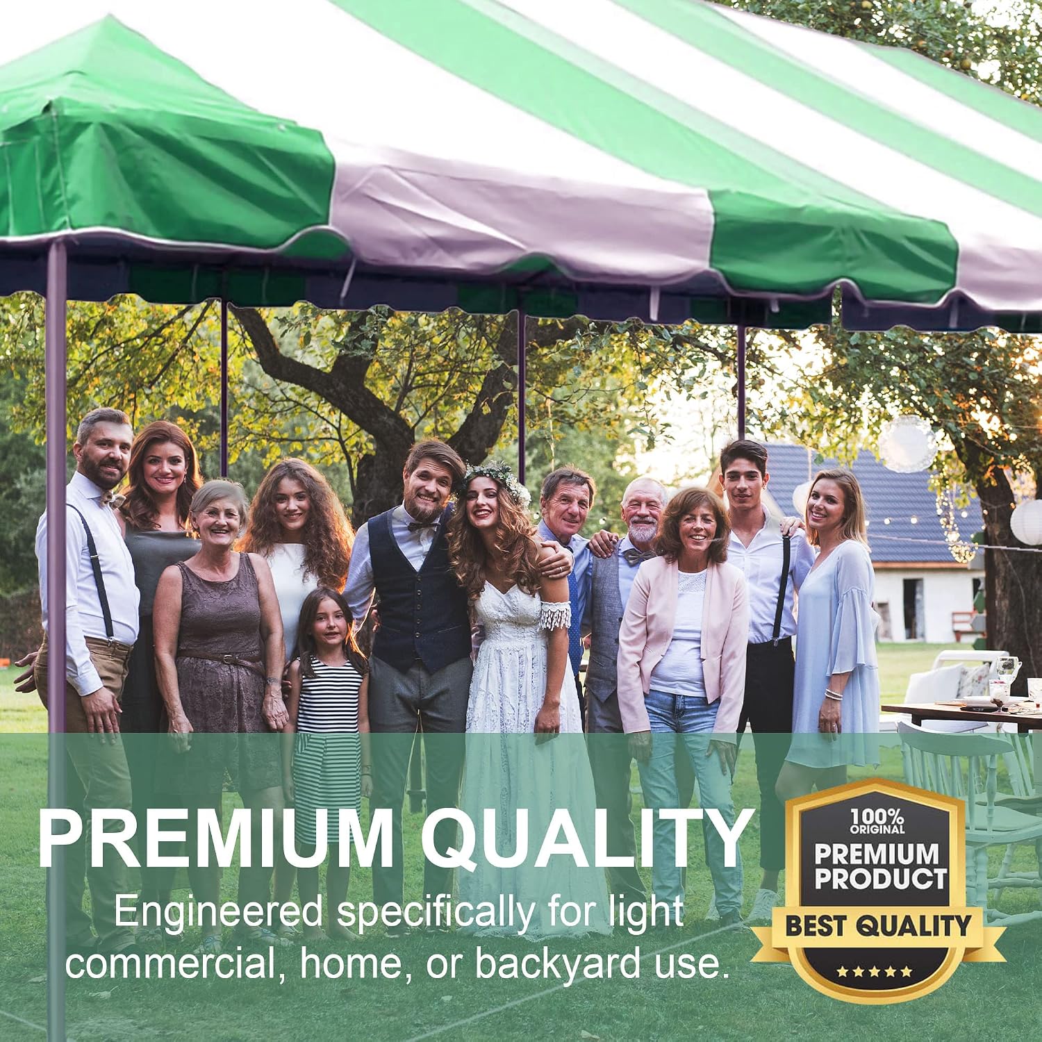 20’ x 20’ Weekender Canopy Pole Tent, Indoor and Outdoor Heavy Duty Easy Up, 80 Person Capacity Tent for Parties, Weddings, and Events, Commercial and Residential Use, PVC White Top | Easy Up Weekender Canopy Tent With 80 Person Capacity - Outdoor Canopi…