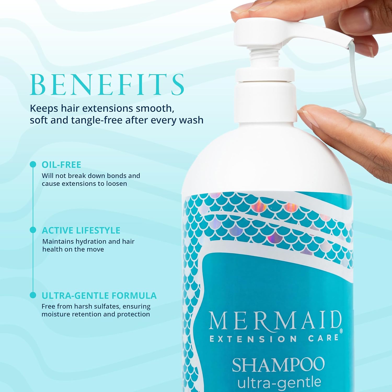Shampoo for Hair Extensions, Sulfate-Free, 32 Fl Oz