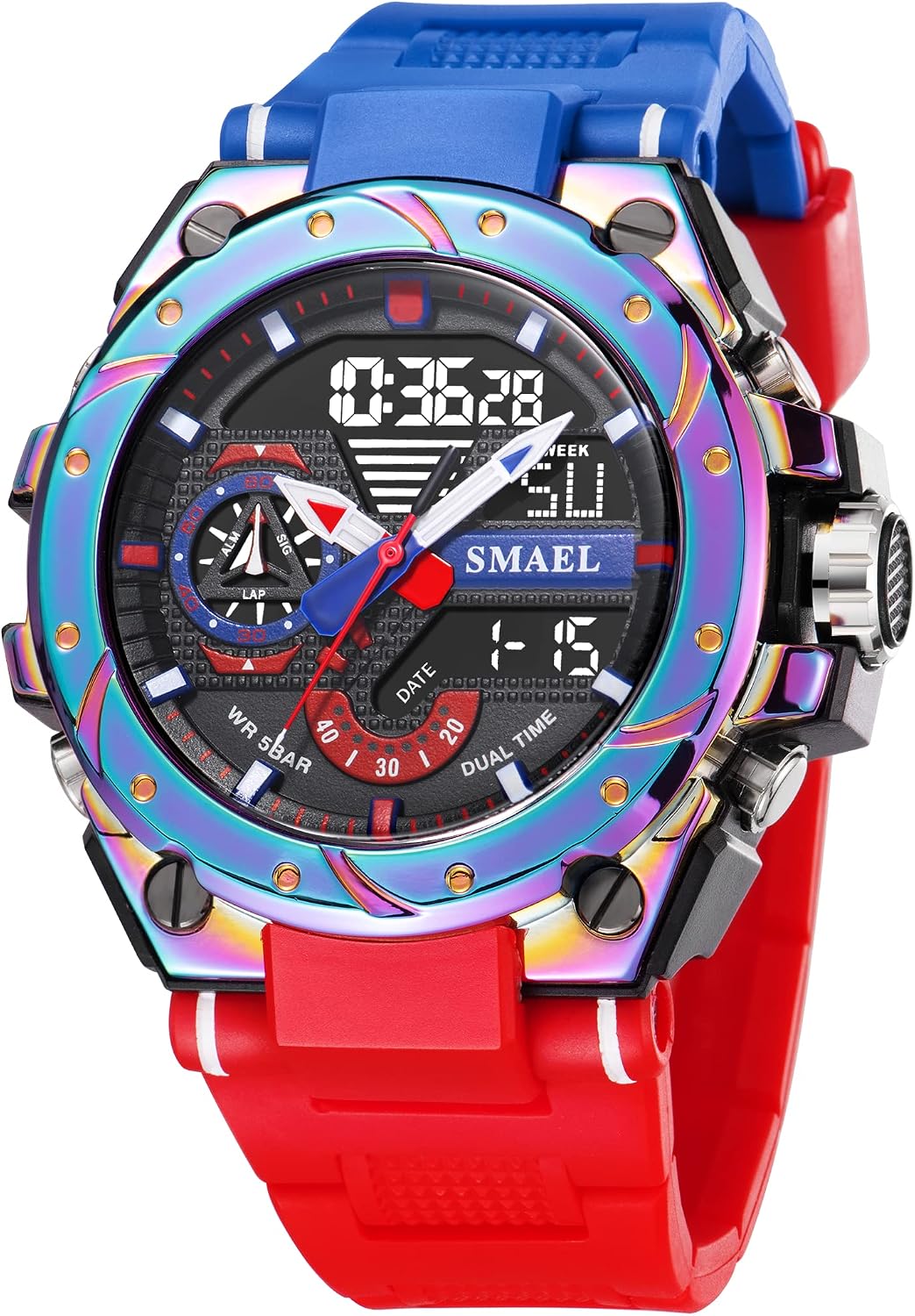 KXAITO Men's Watches Sports Outdoor Waterproof Military Watch Date Multi Function Tactics LED Alarm Stopwatch