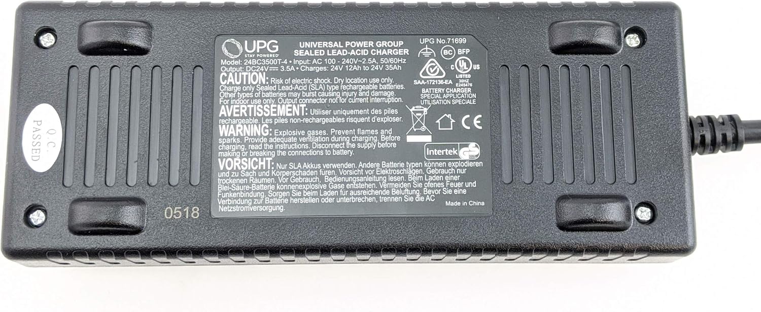 Pride Mobility Charger ELE1803400 - Fits Scooters and Power Wheelchairs - 24V 3.5A - UPG 24BC3500T-4 71699