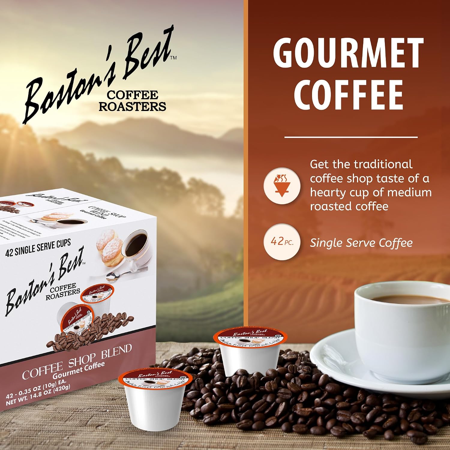 Boston’s Best - Aloha Coconut Flavored Delicious Gourmet Coffee Compatible with Keurig Coffee Maker, 1 Count (42 Single Serve Cups)