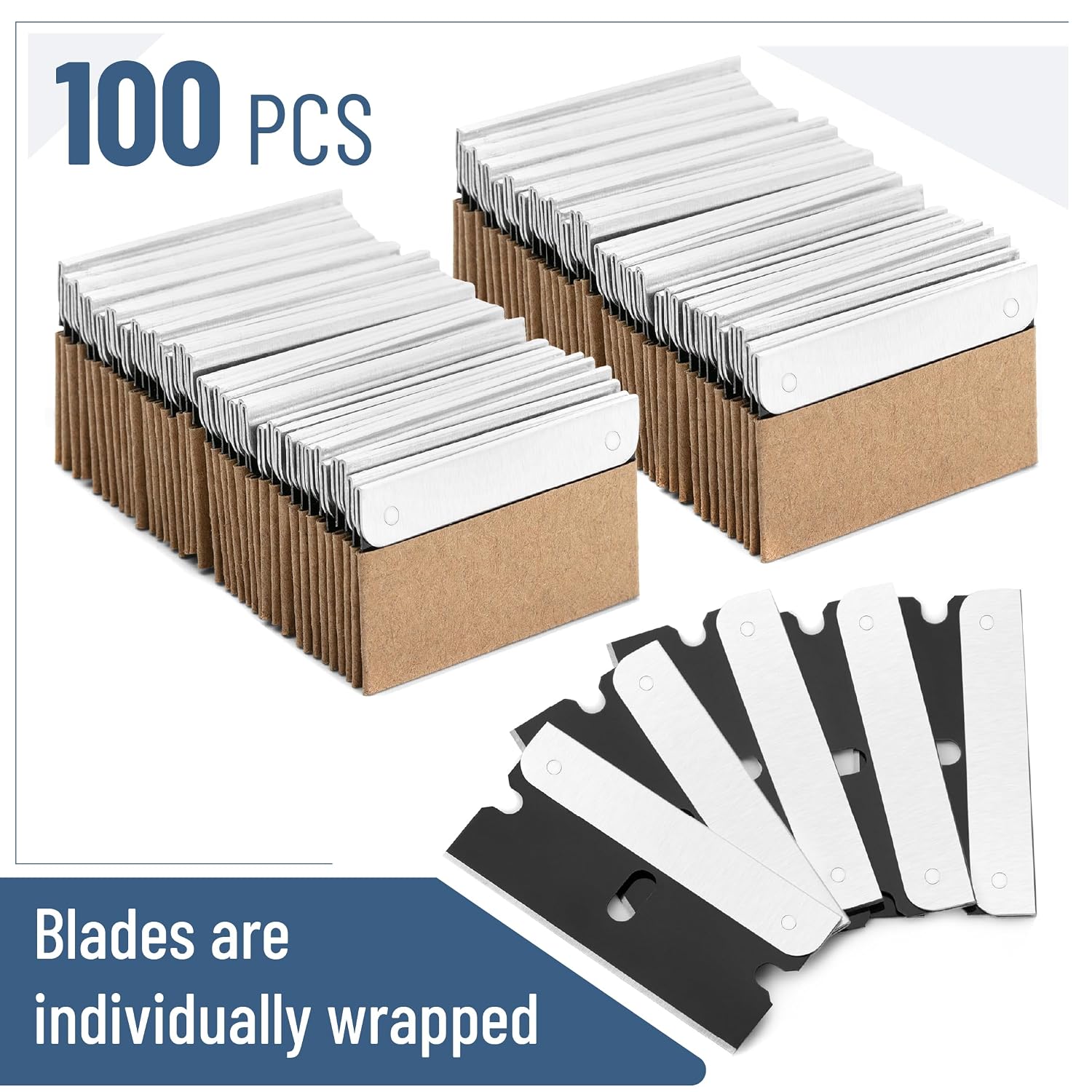 Bates- Razor Blades, 50 pcs, Carbon Steel Flat Scraper Blades