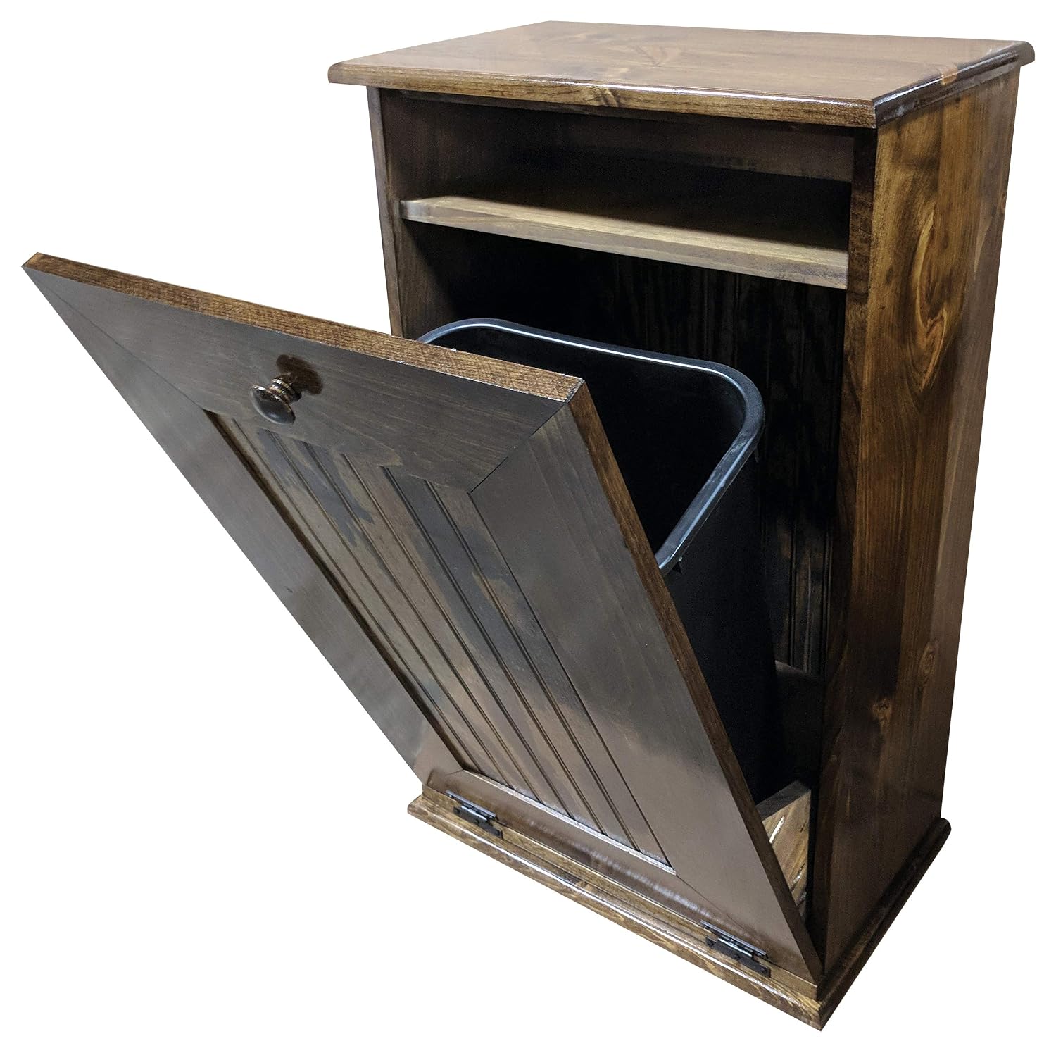 Sawdust City Tilt-Out Wooden Trash Bin Holder (Old - Black)