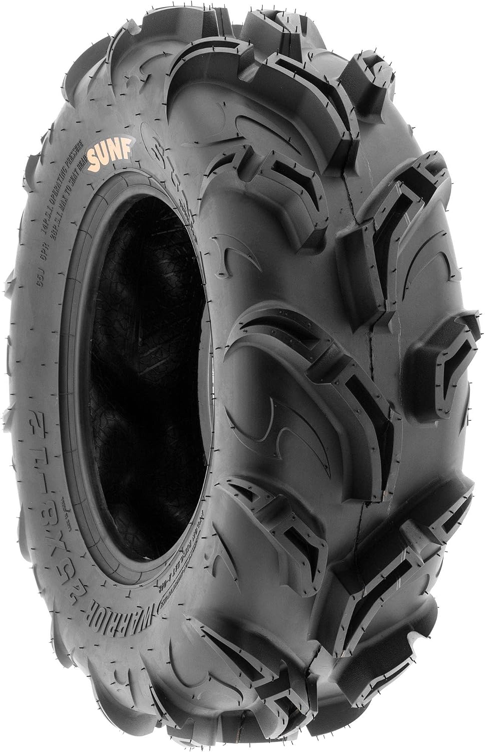 Set of 4 SunF Warrior AT Mud & Trail 25x8-12 Front & 25x10-12 Rear ATV UTV Off-Road Tires, 6 PR, Tubeless A048
