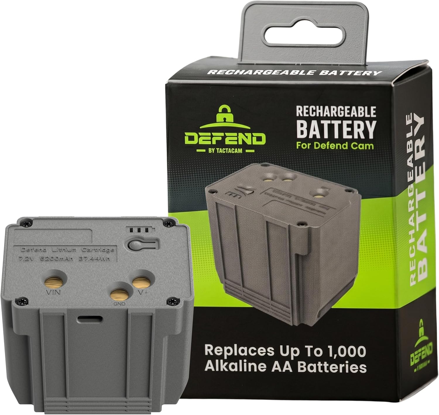 TACTACAM Defend Rechargeable Battery for Security Camera | Reusable power source, enables off-grid deployment anywhere