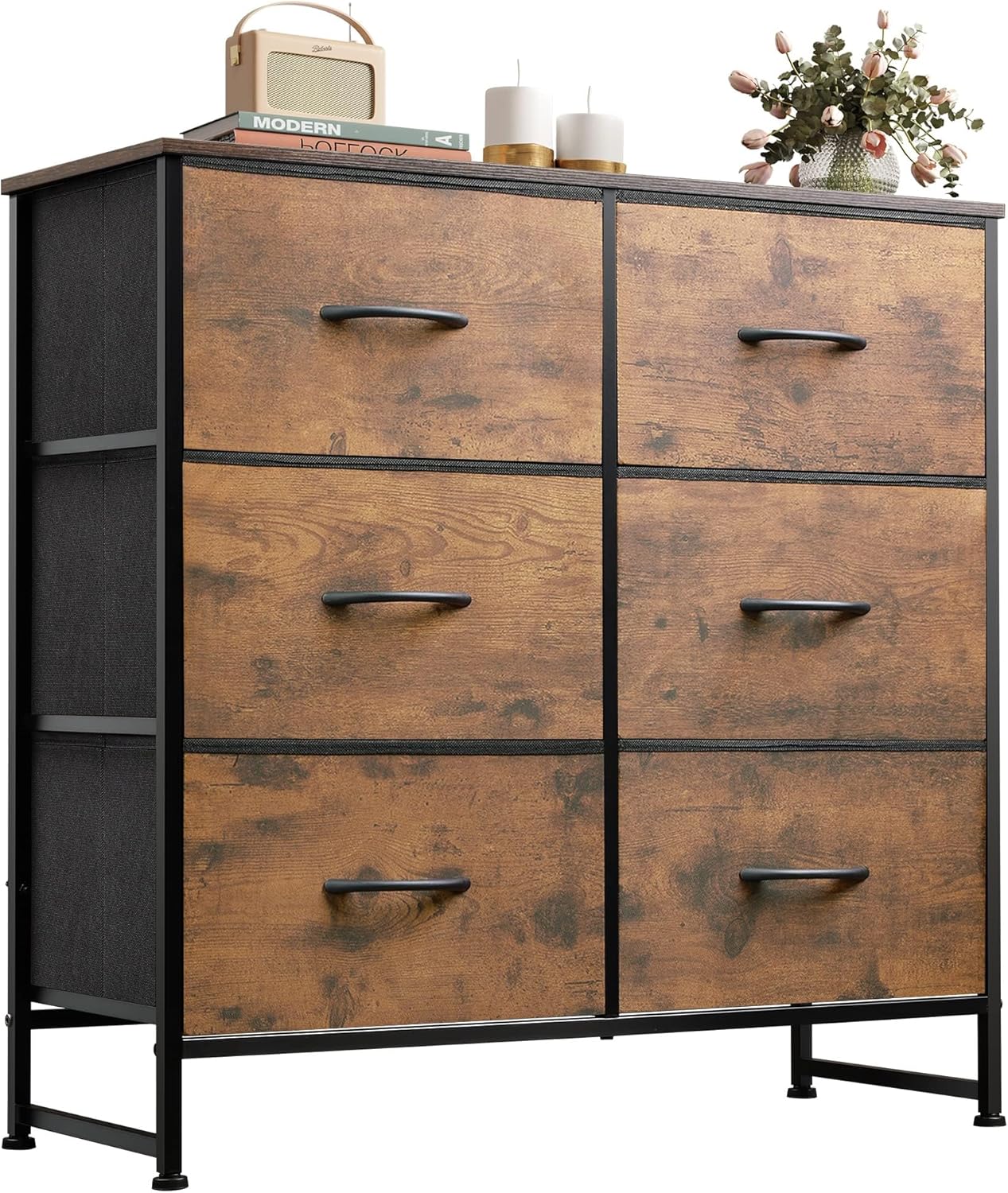WLIVE Dresser for Bedroom with 6 Drawers, Light Grey