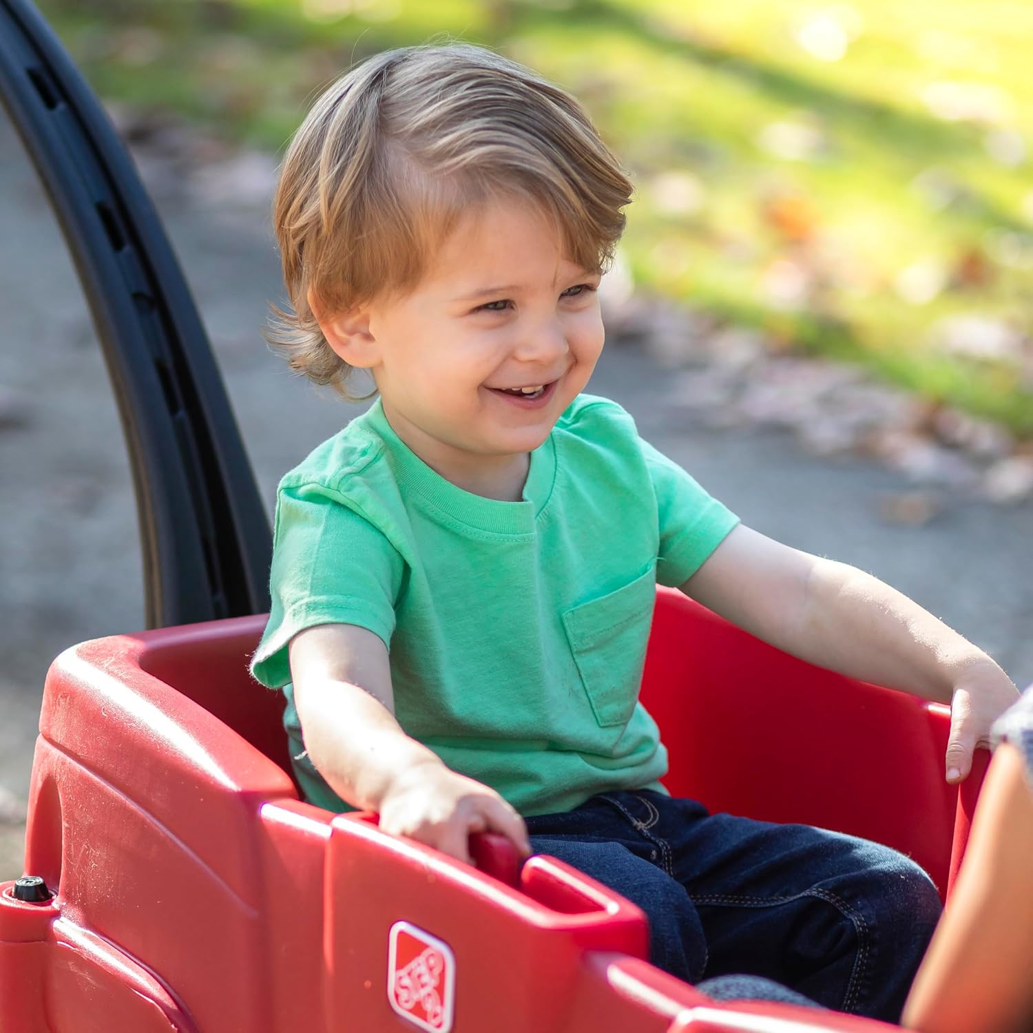 Step2 Neighborhood Wagon, Kids Ride On Toy, Stroller Substitute, Includes Seat Belts, Made of Durable Plastic, Max Weight 75 lbs.