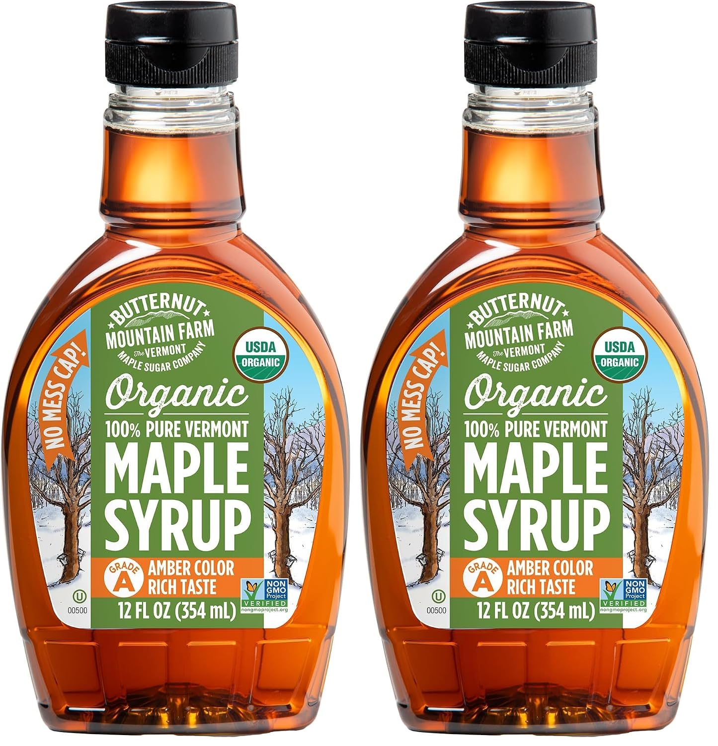 Butternut Mountain Farm Pure Vermont Maple Syrup, Grade A, Amber Color, Rich Taste, All Natural, Easy Pour Jug, 32 Fl Oz, 1 Qt