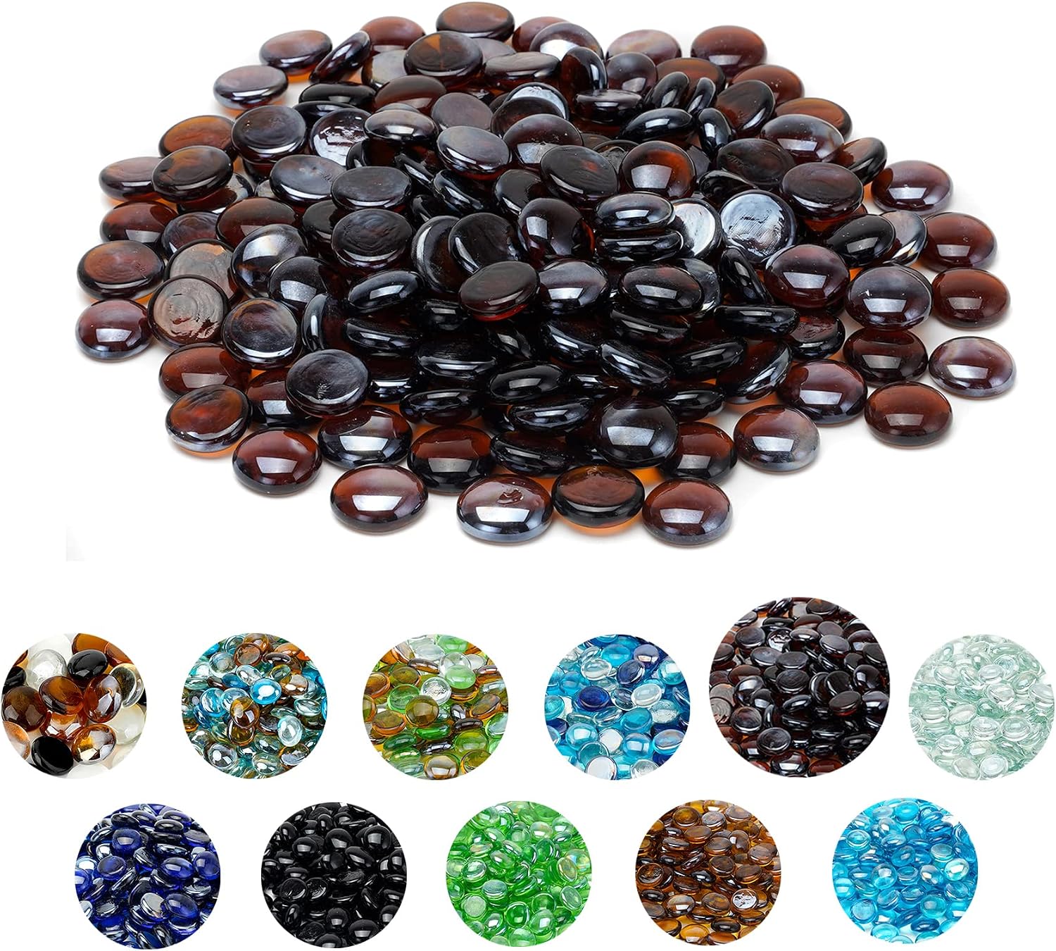 Skyflame 10-Pound Fire Glass Beads for Fire Pit Fireplace, Onyx Black