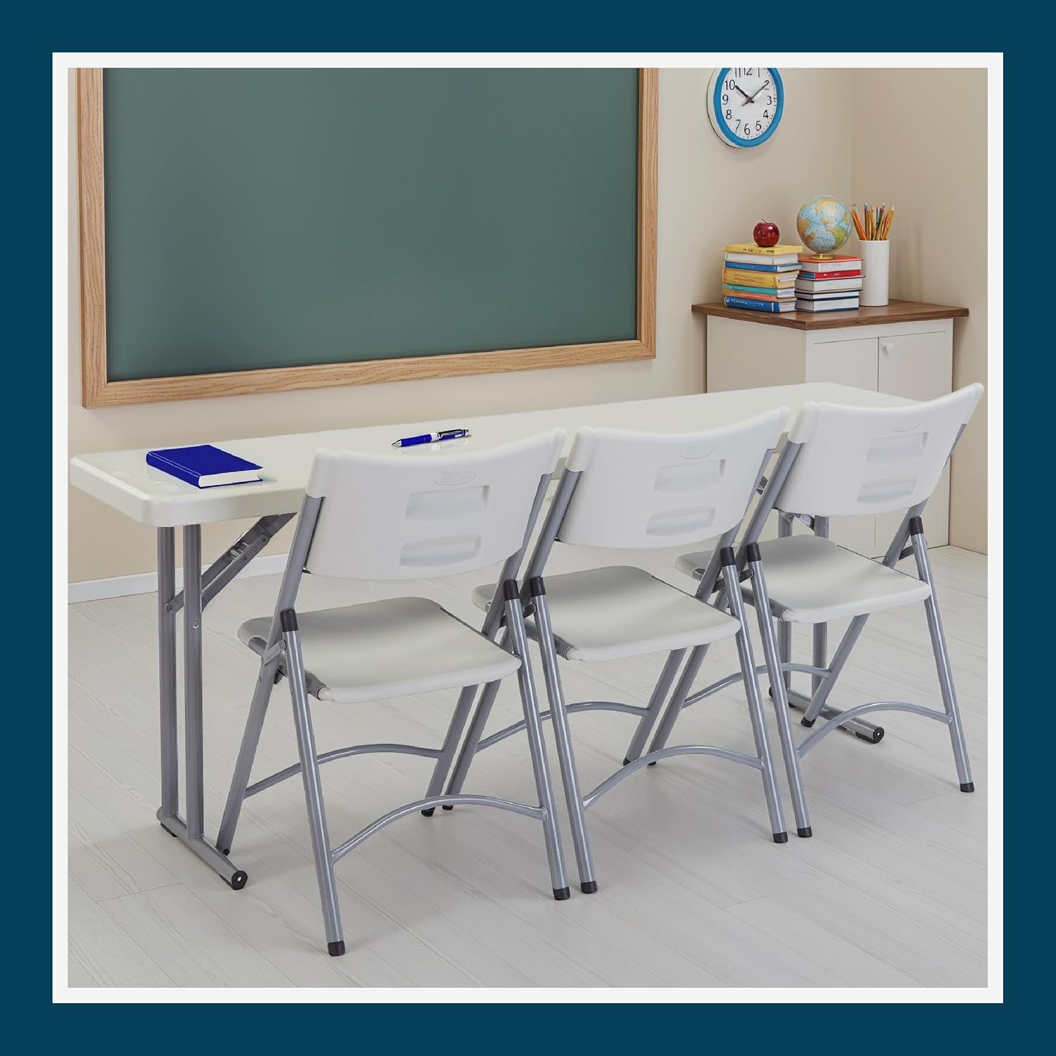 OEF Furnishings OEFBT-SEM1860 Commercial-Grade Premium Industrial Seminar Folding Table with Thick Blow-Molded Top and 16-Gauge Cantilever Steel