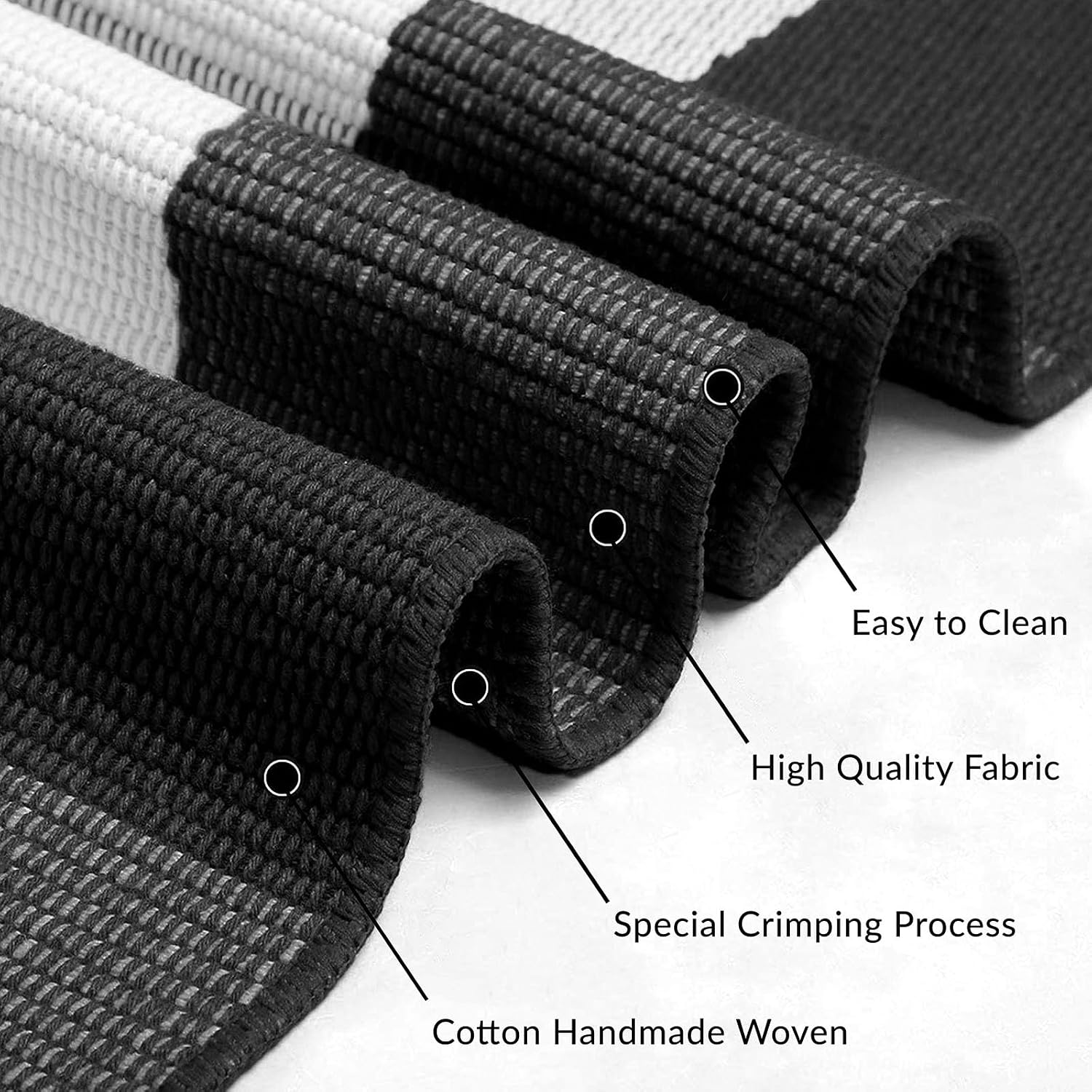 IOHOUZE 27.5x43 Buffalo Plaid Rug, Washable Front Door Mat, Black White