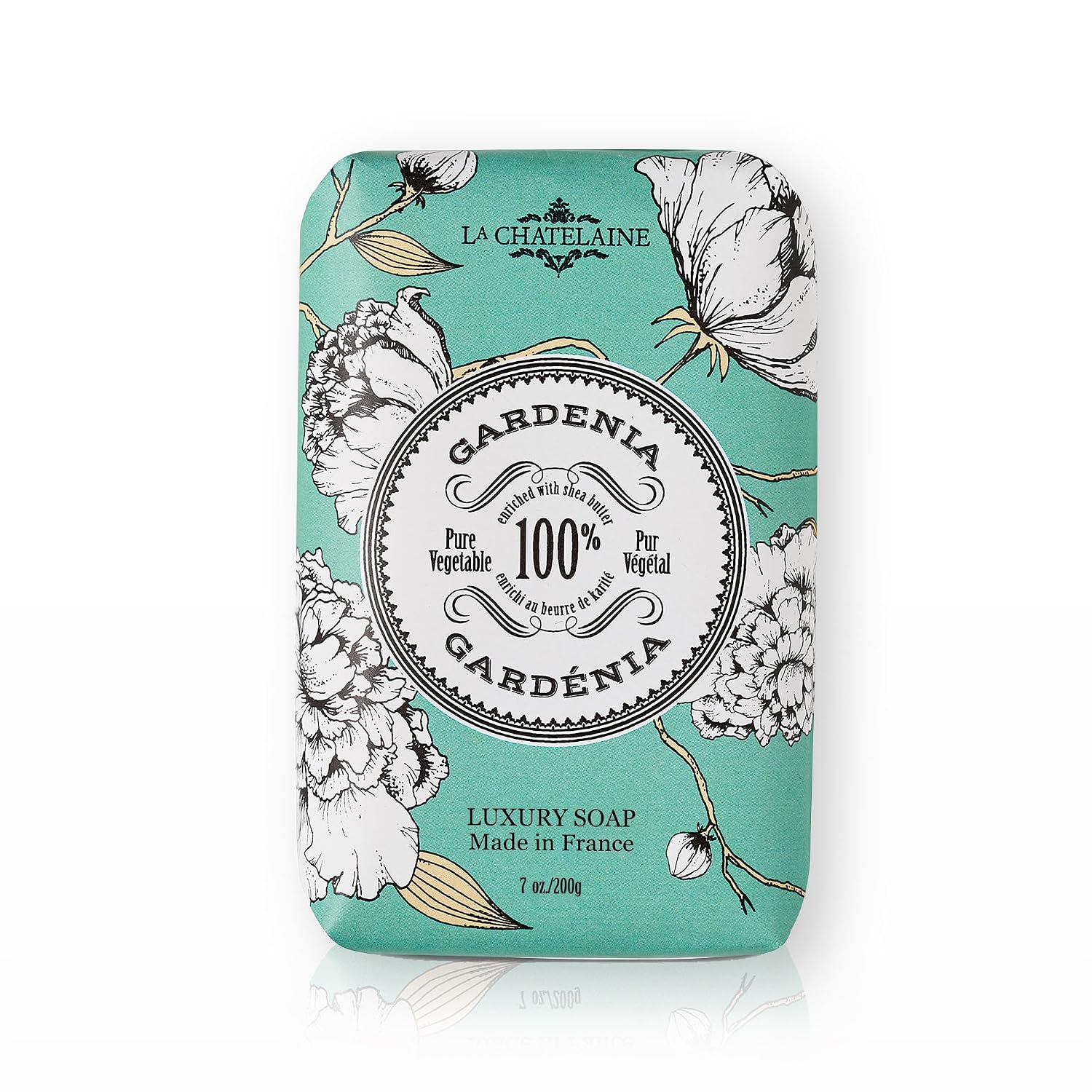 La Chatelaine Luxury Exfoliating Bar Soap | Natural Shea Formula (Sweet Almond, 7 oz)