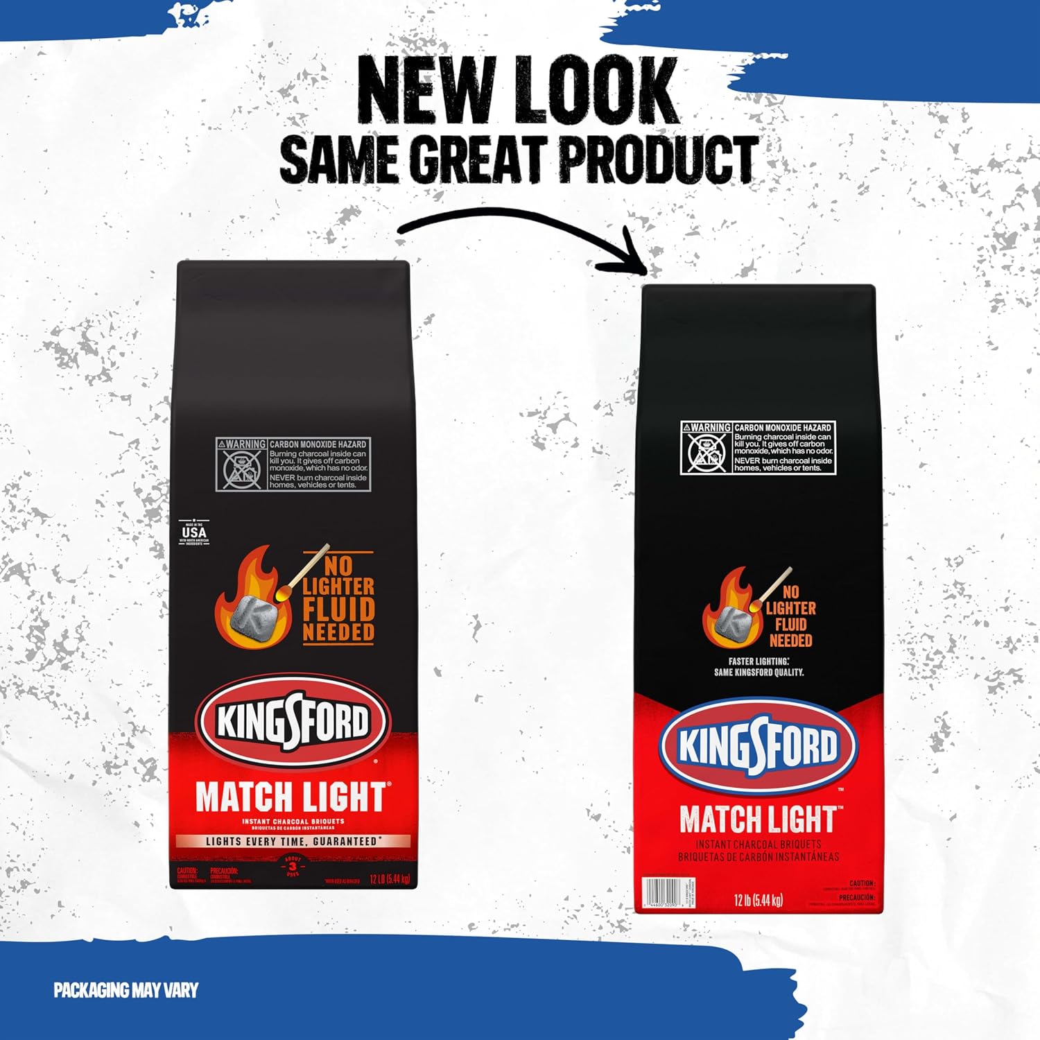 Kingsford Match Light Instant Charcoal Briquettes, BBQ Charcoal for Grilling, Ready in 10 Minutes, No Lighter Fluid or Starter Needed, 12 lbs