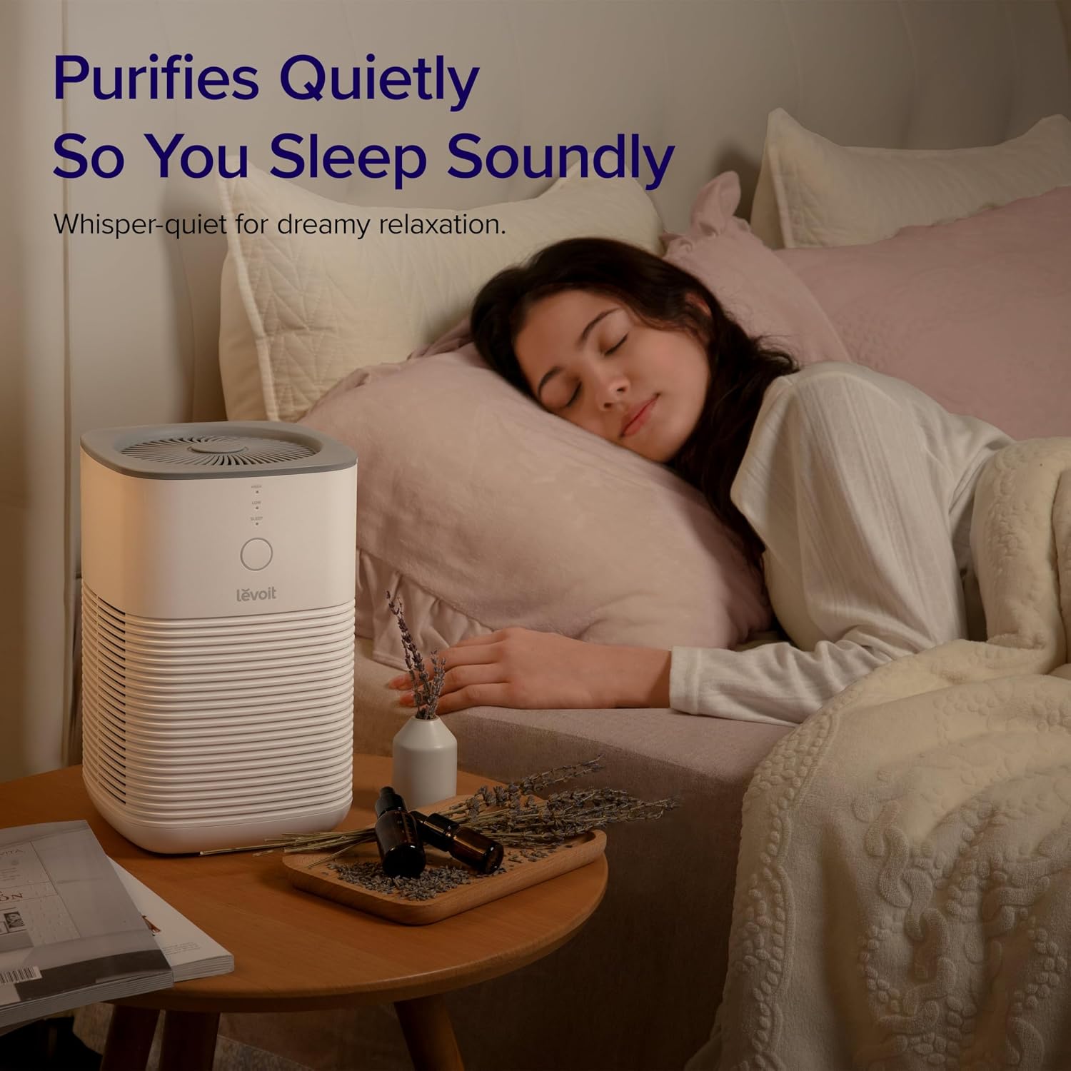 Levoit Air Purifier for Home Pets Bedroom Dorm Room, Smart & Voice Control