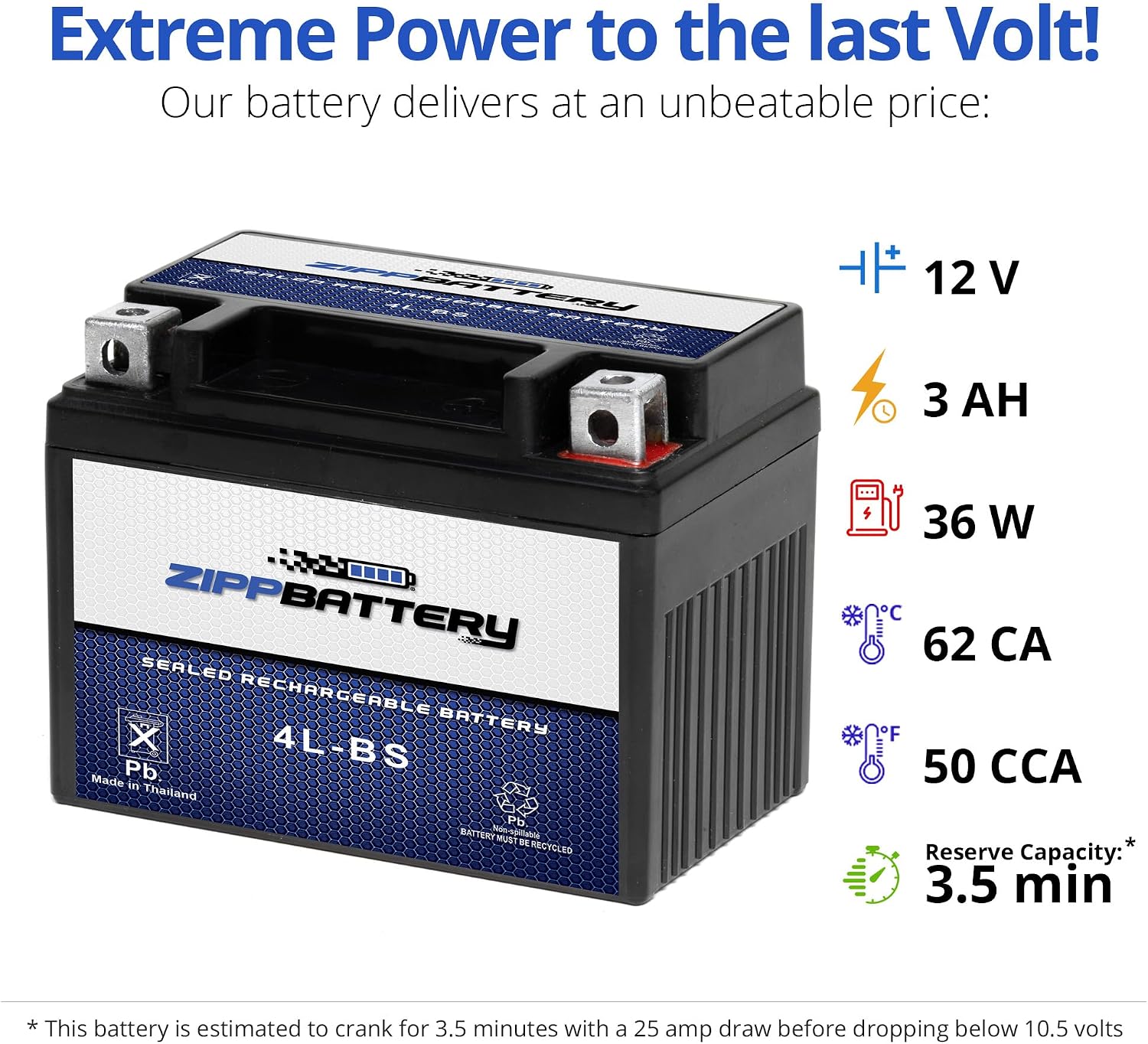 ZIPPBATTERY YTX30L-BS 12V 385 CCA AGM – Maintenance-Free 30Ah Battery for Harley, ATV, UTV, Jet Ski – T3 Nut & Bolt Terminal – Fits Harley Road King, Polaris Sportsman 850, Can-Am Outlander