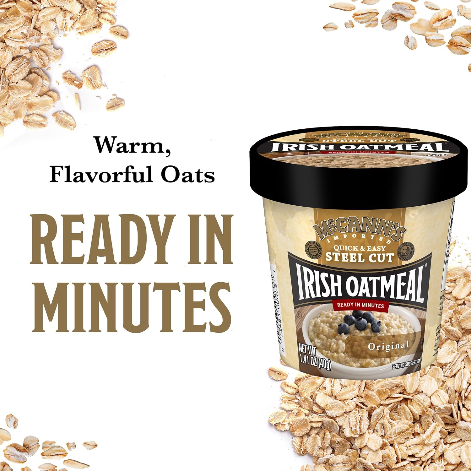 McCann's Irish Oatmeal Instant Oatmeal Cup, Maple Brown Sugar, 1.9 Ounce (Pack of 12)