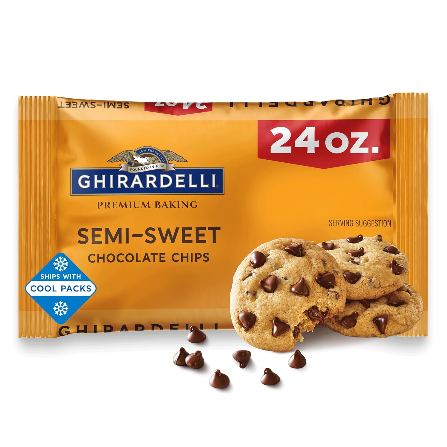 Ghirardelli, Baking Chips Semi Sweet, 12 Ounce
