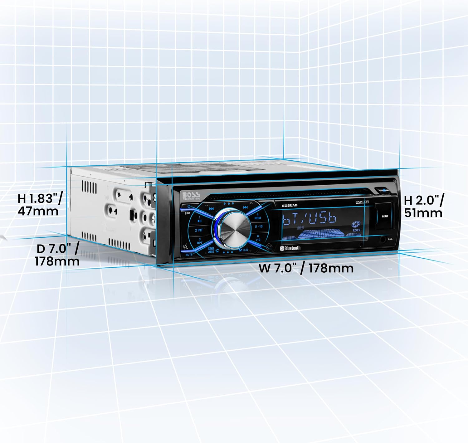BOSS Audio Systems 508UAB Single DIN Bluetooth Car Stereo, CD Player, USB
