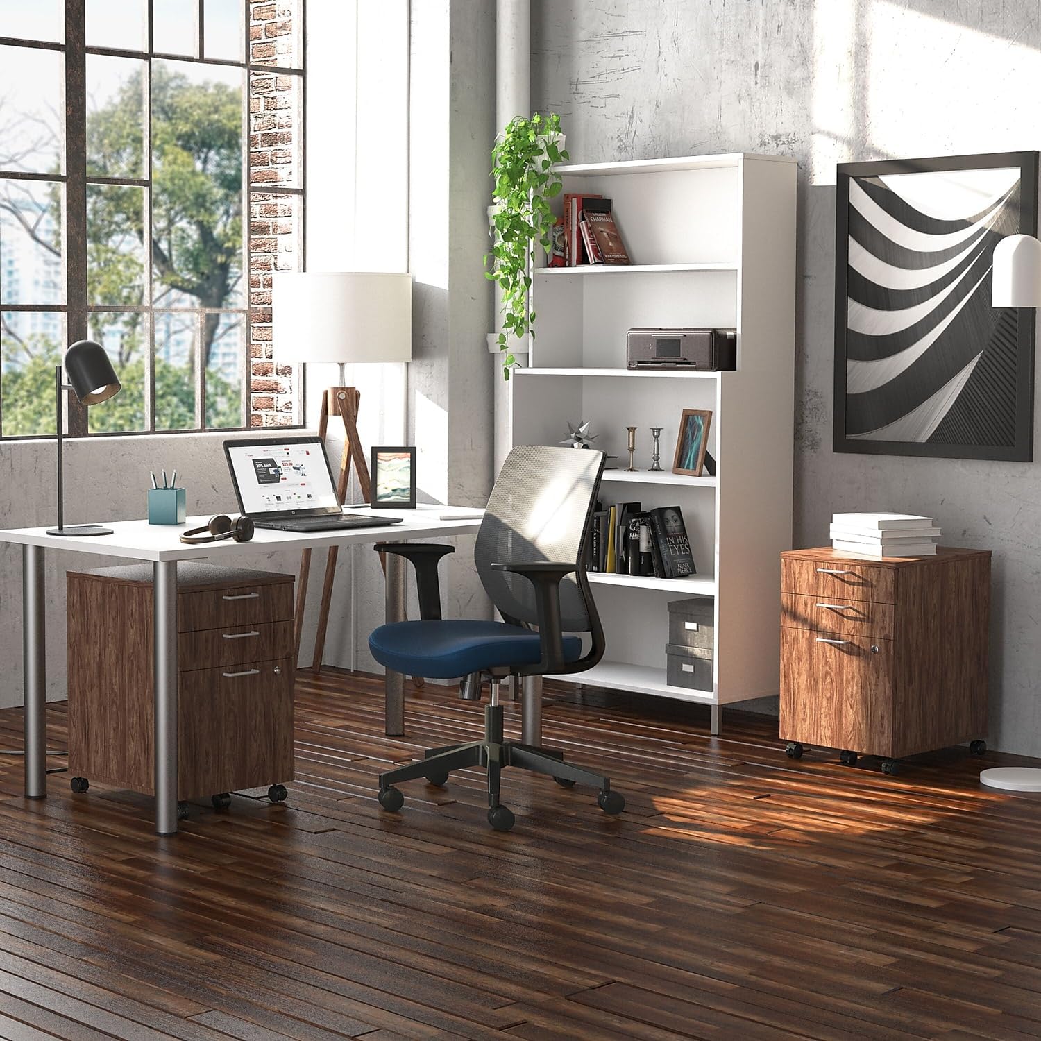 Union & Scale Staples Essentials 3-Drawer Vertical File Cabinet, Letter & Legal Size Documents, Lockable & Mobile, 21.3" D x 15.6" W x 24.3" H, Natural