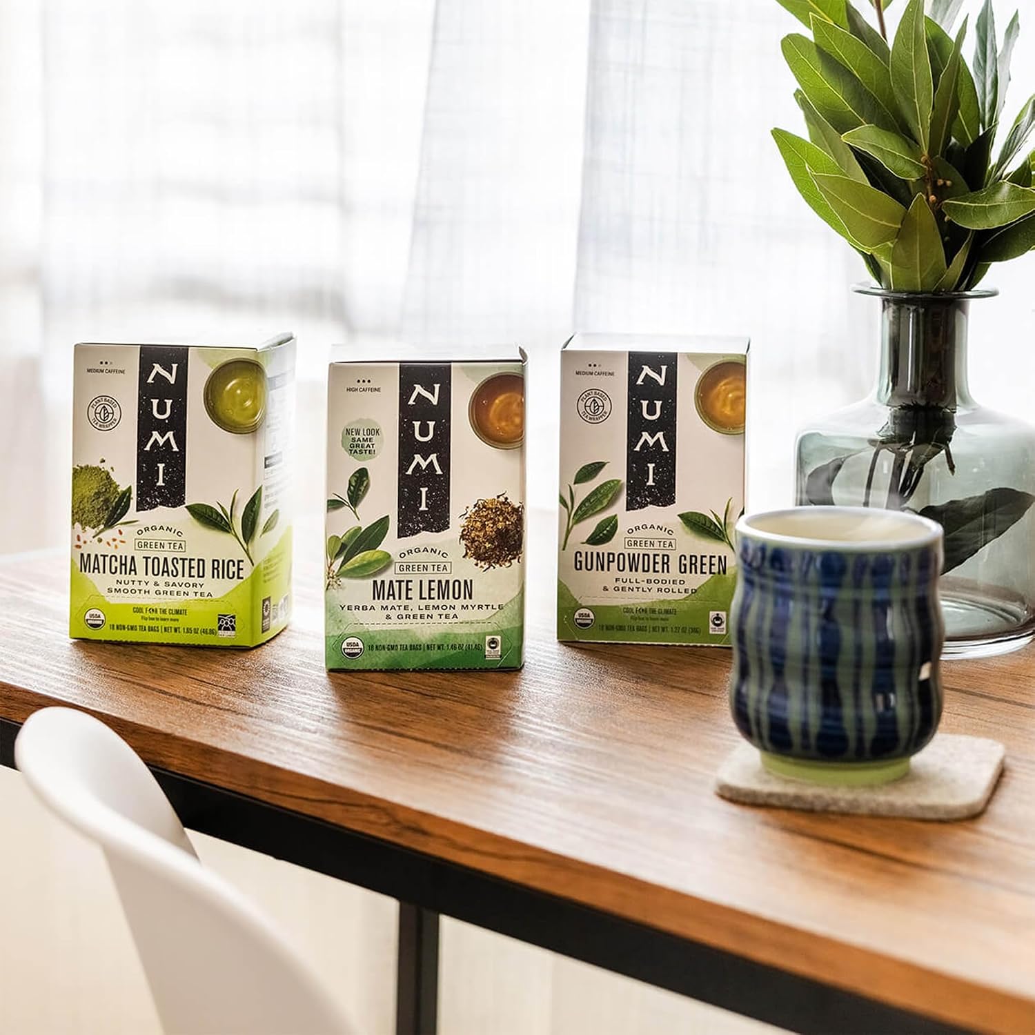 Numi Organic Gunpowder Green Tea – 54 Green Tea Bags – Bold, Smooth Flavor, Packed with Antioxidants, Naturally Energizing, Microplastic-Free Tea Bags