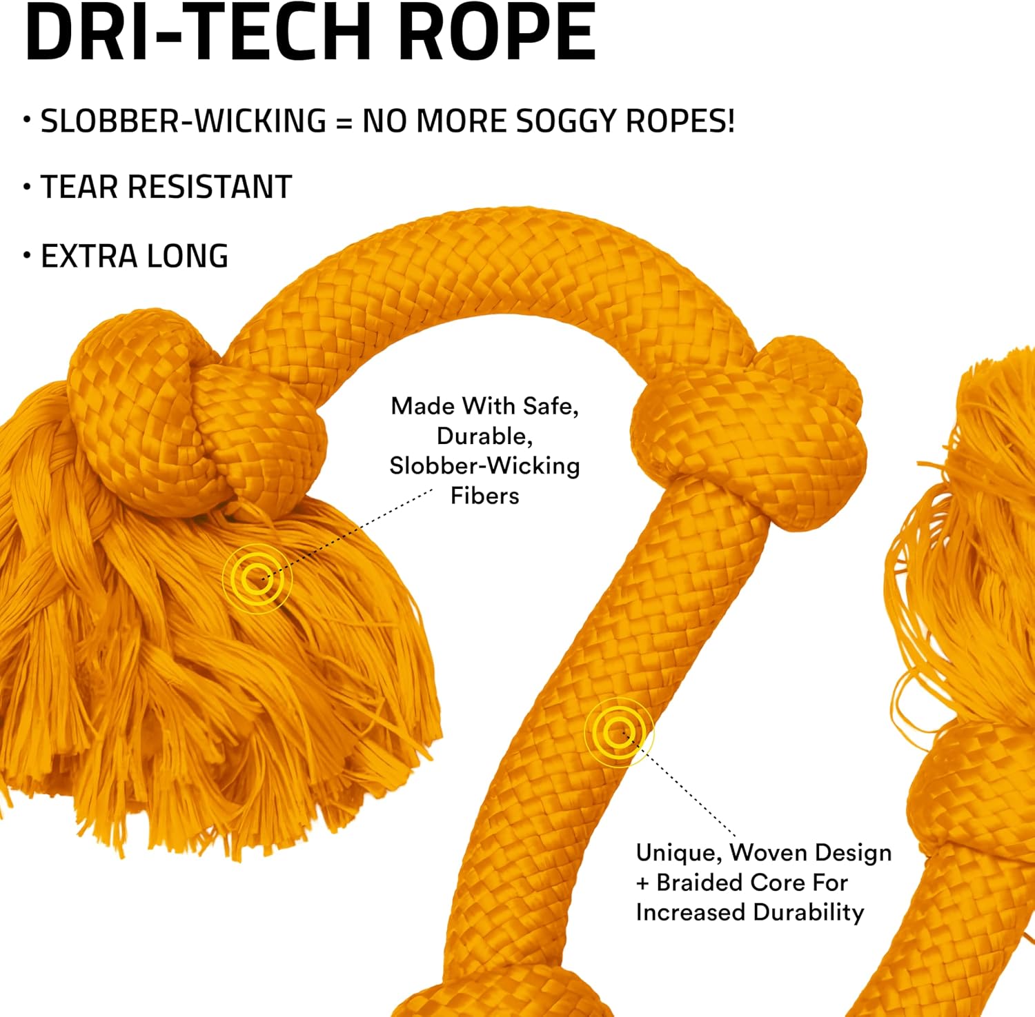 Playology Tug Rope Dog Toys for Large Breed Dogs - Jumbo, Beef Scent