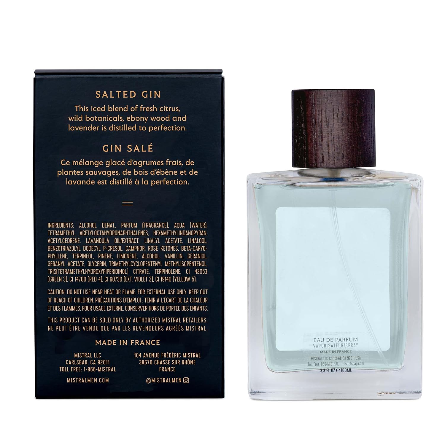 Mistral Bourbon Vanilla Eau de Parfum for Men, Men's Cologne, 3.4 Oz | Warm & Sweet Masculine Scent with Vanilla, Patchouli & Sandalwood, Cruelty-Free, Long-Lasting Perfume, Made in France